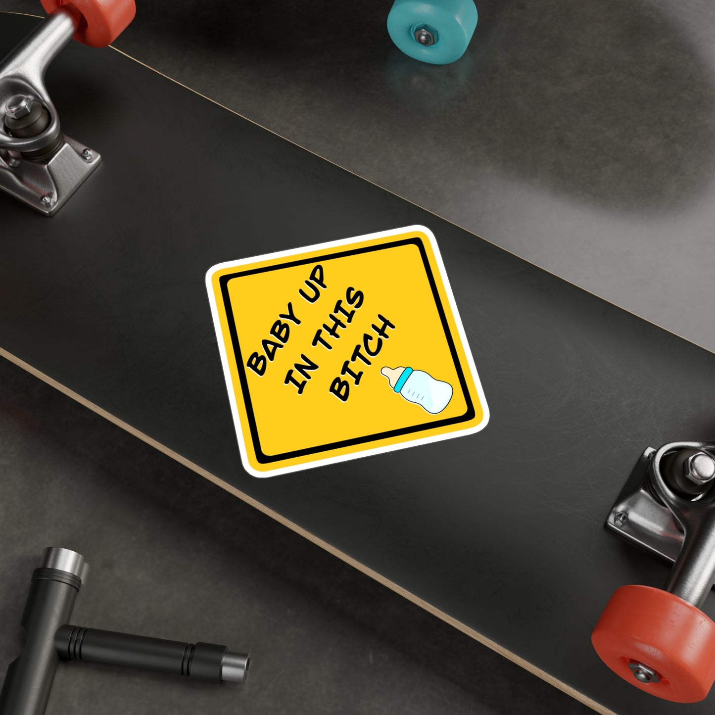 Funny Baby Warning Sticker, Vinyl Decal