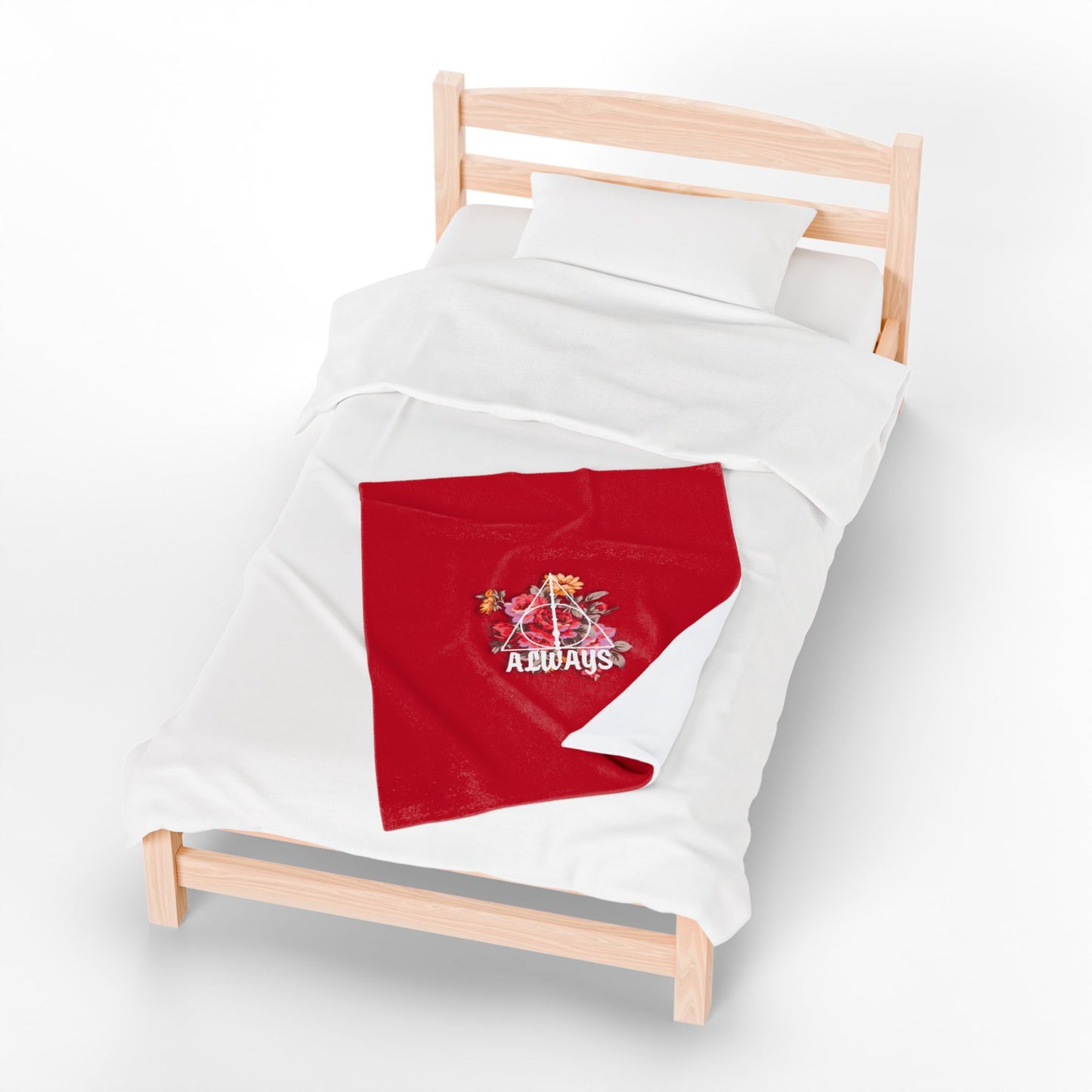 Gryffindor Floral 'Always' Design - Cozy Velveteen Plush Blanket
