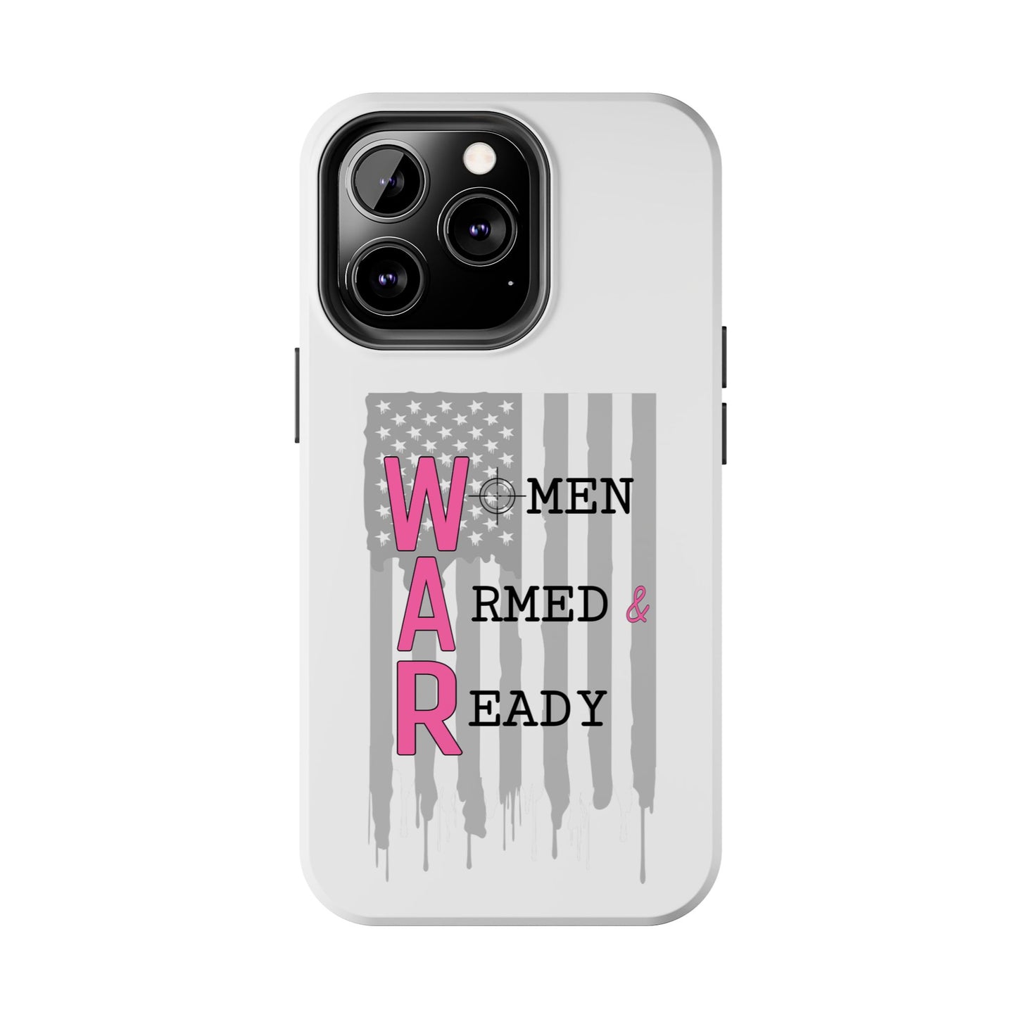 Women Armed & Ready Phone Case - Vertical Flag
