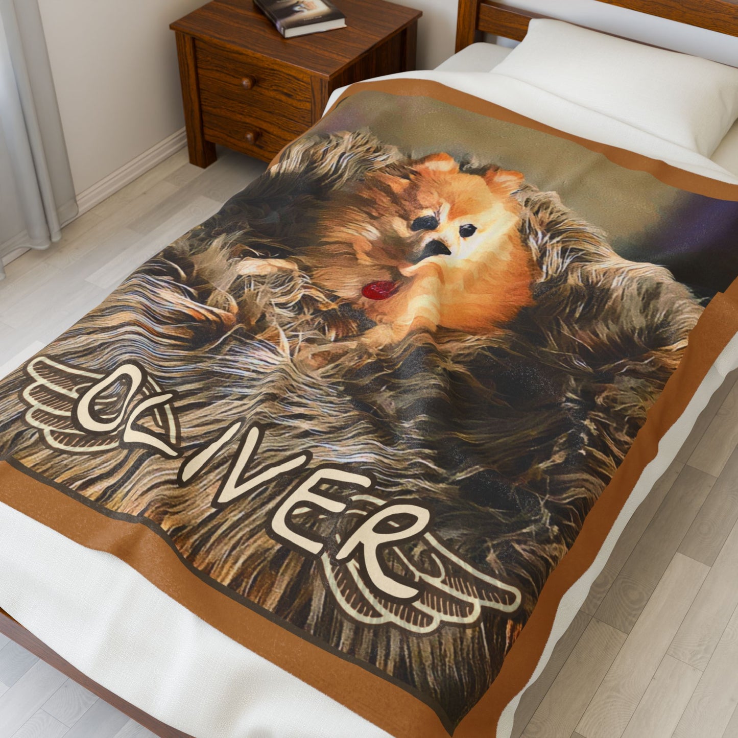 Personalized Velveteen Plush Blanket with Pet Design - Cozy Home Gift for Dog Lovers