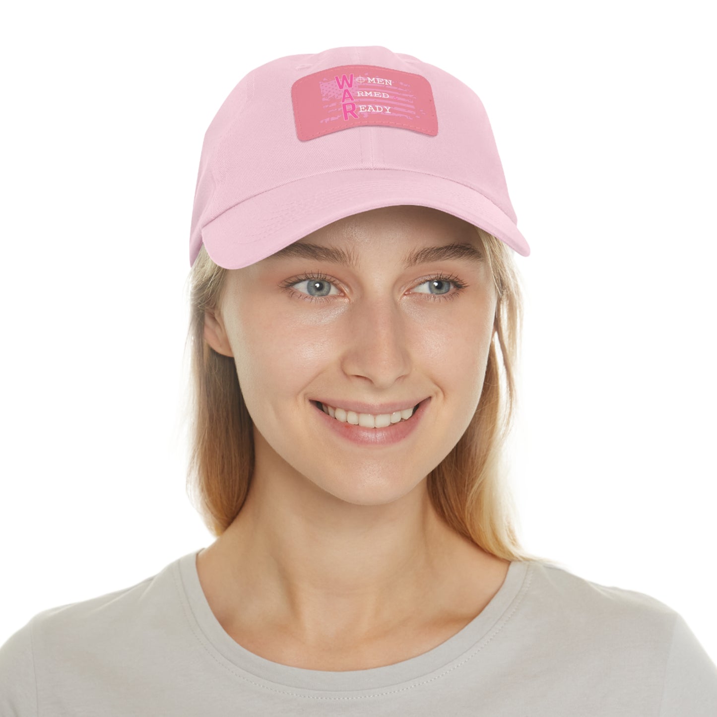 Women Armed & Ready Pink Flag With Leather Patch