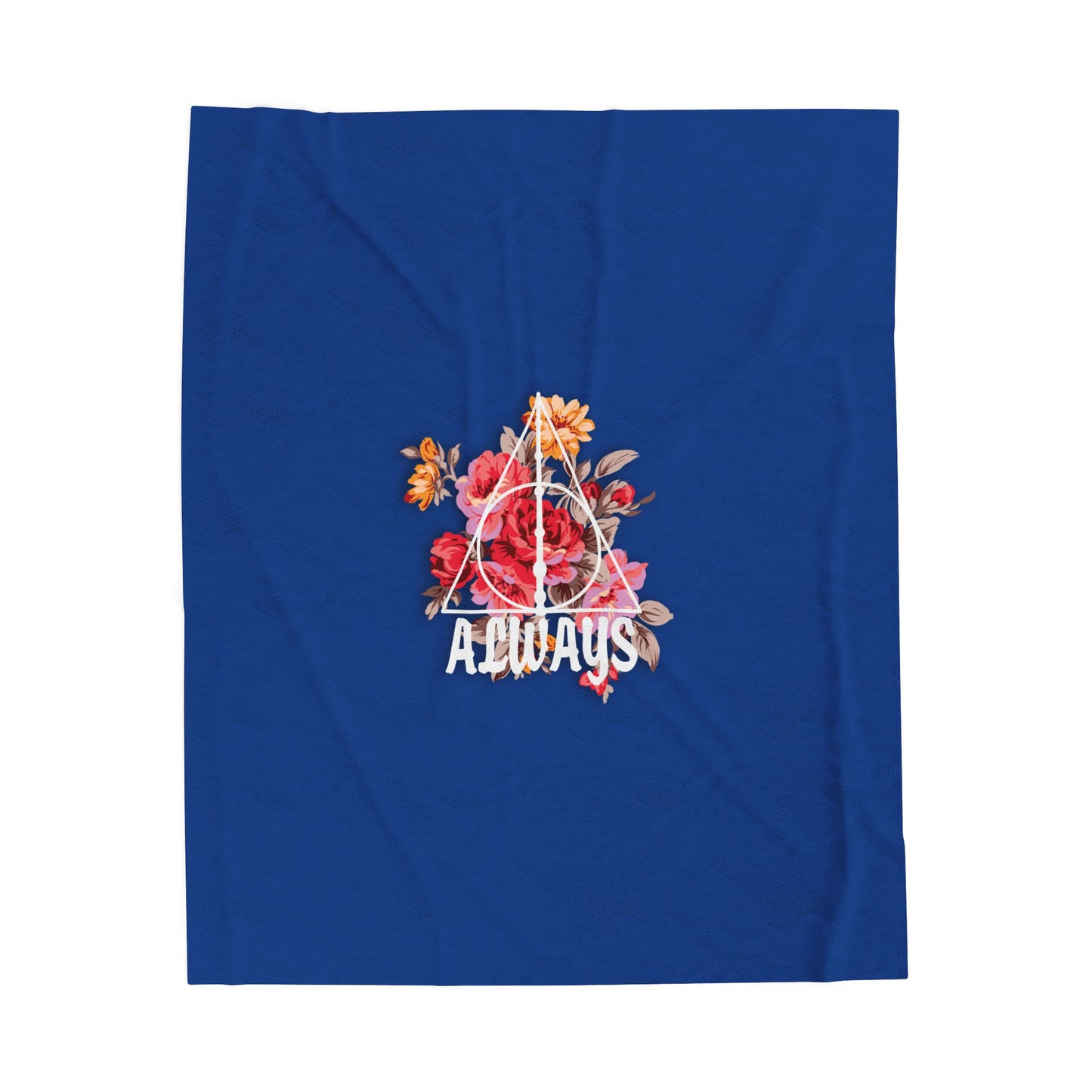 Raven Claw 'Always' Floral Design Velveteen Plush Blanket