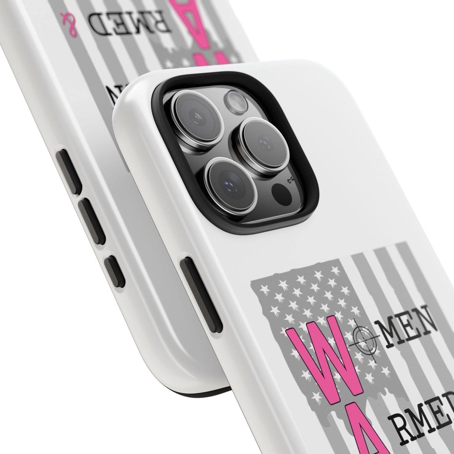 Women Armed & Ready Phone Case - Vertical Flag