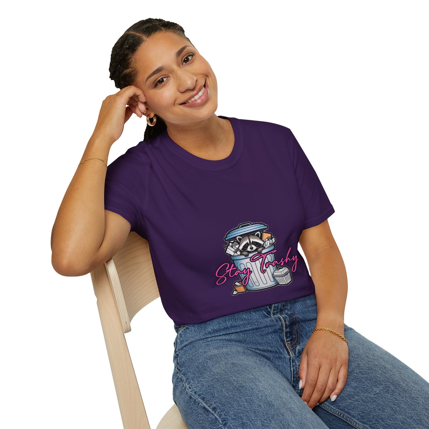 Stay Trashy T-Shirt - Cute Raccoon Design