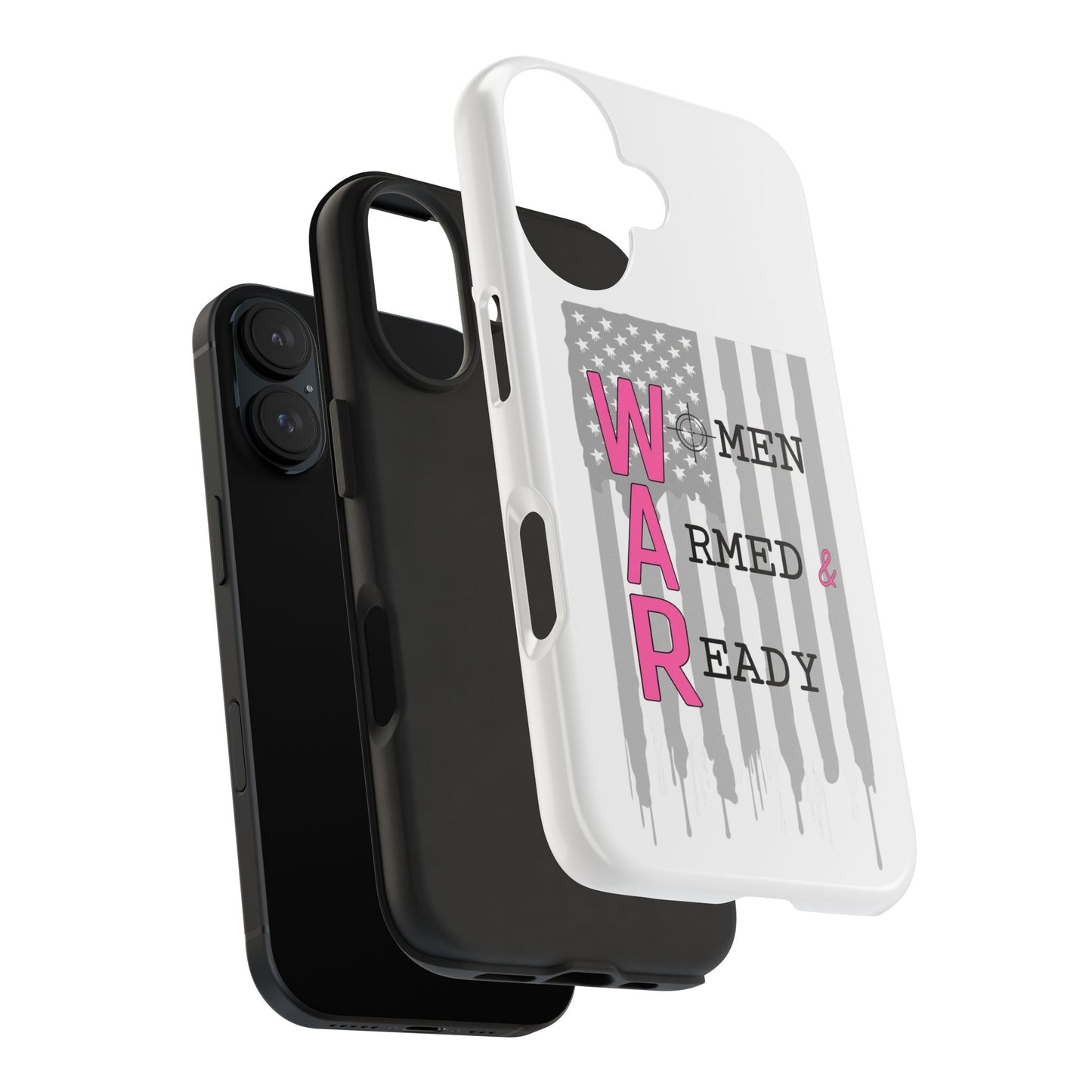 Women Armed & Ready Phone Case - Vertical Flag