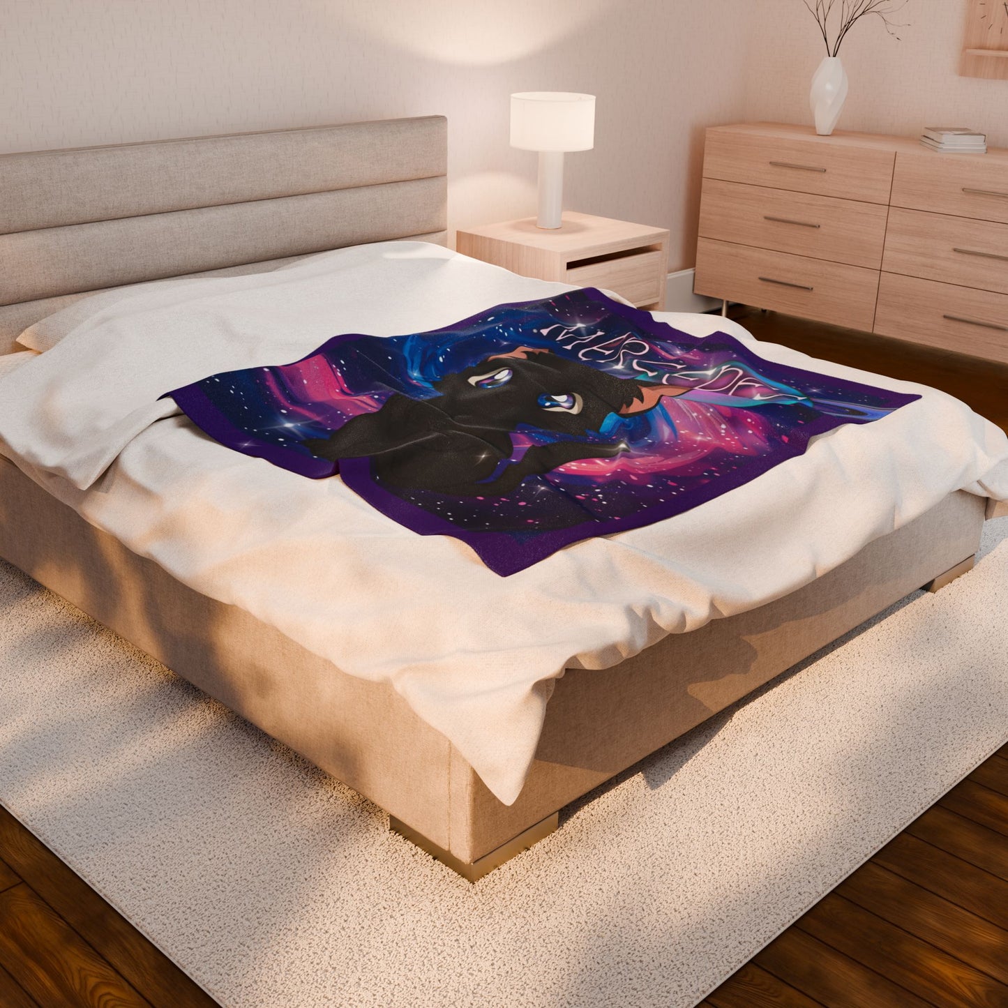 Personalized Cat-Themed Velveteen Plush Blanket