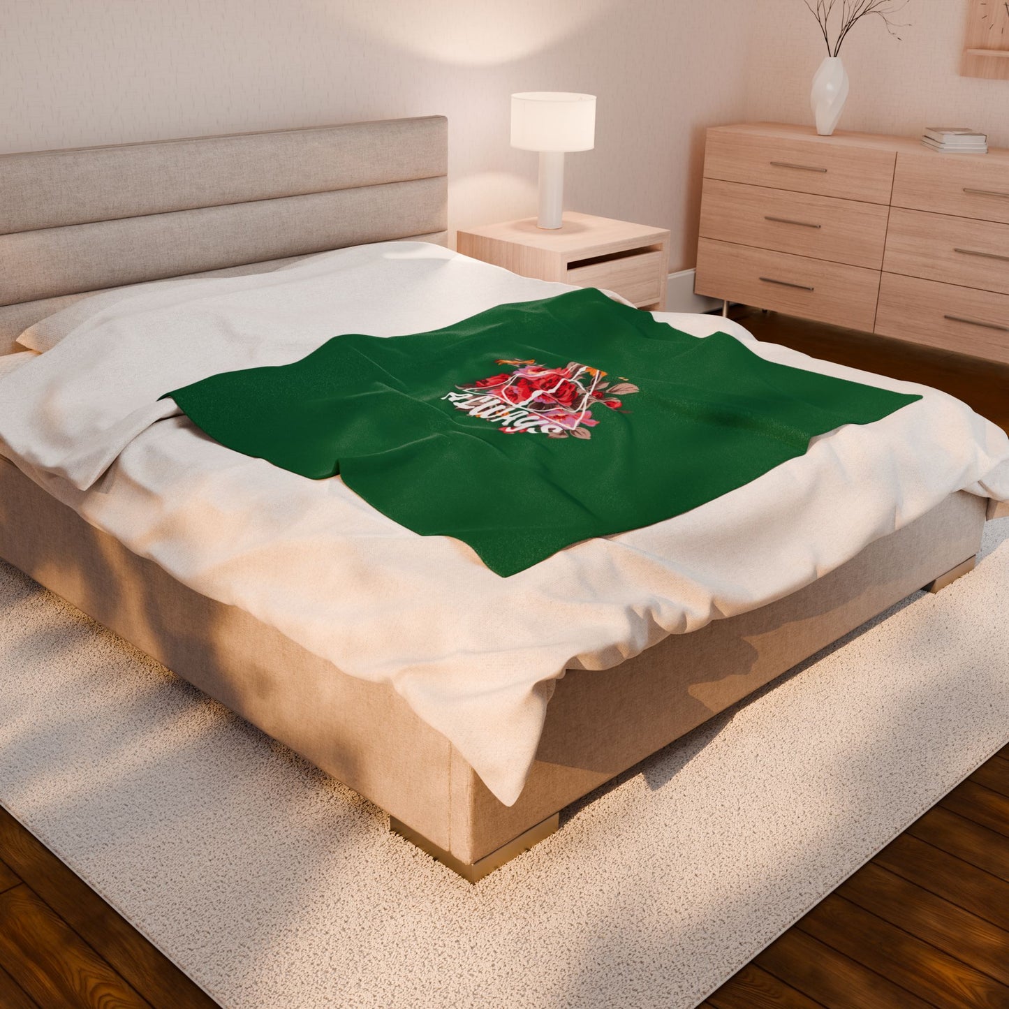 Slytherin 'Always' Floral Design Velveteen Plush Blanket