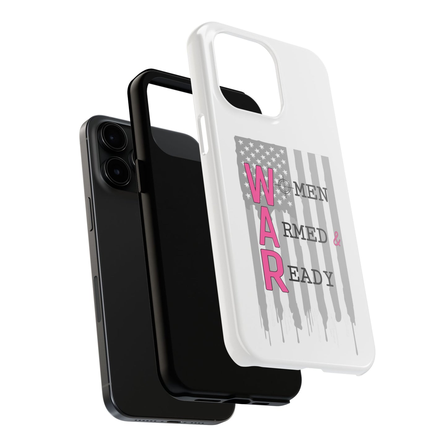Women Armed & Ready Phone Case - Vertical Flag