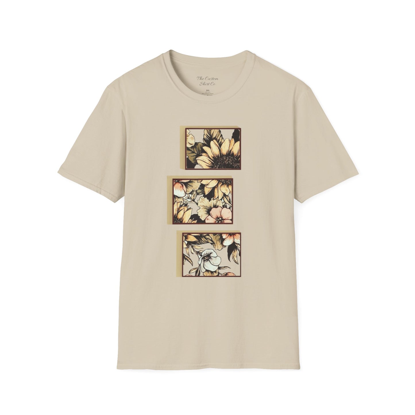 custom vintage flower shirt beige tan light egg offwhite off off-white