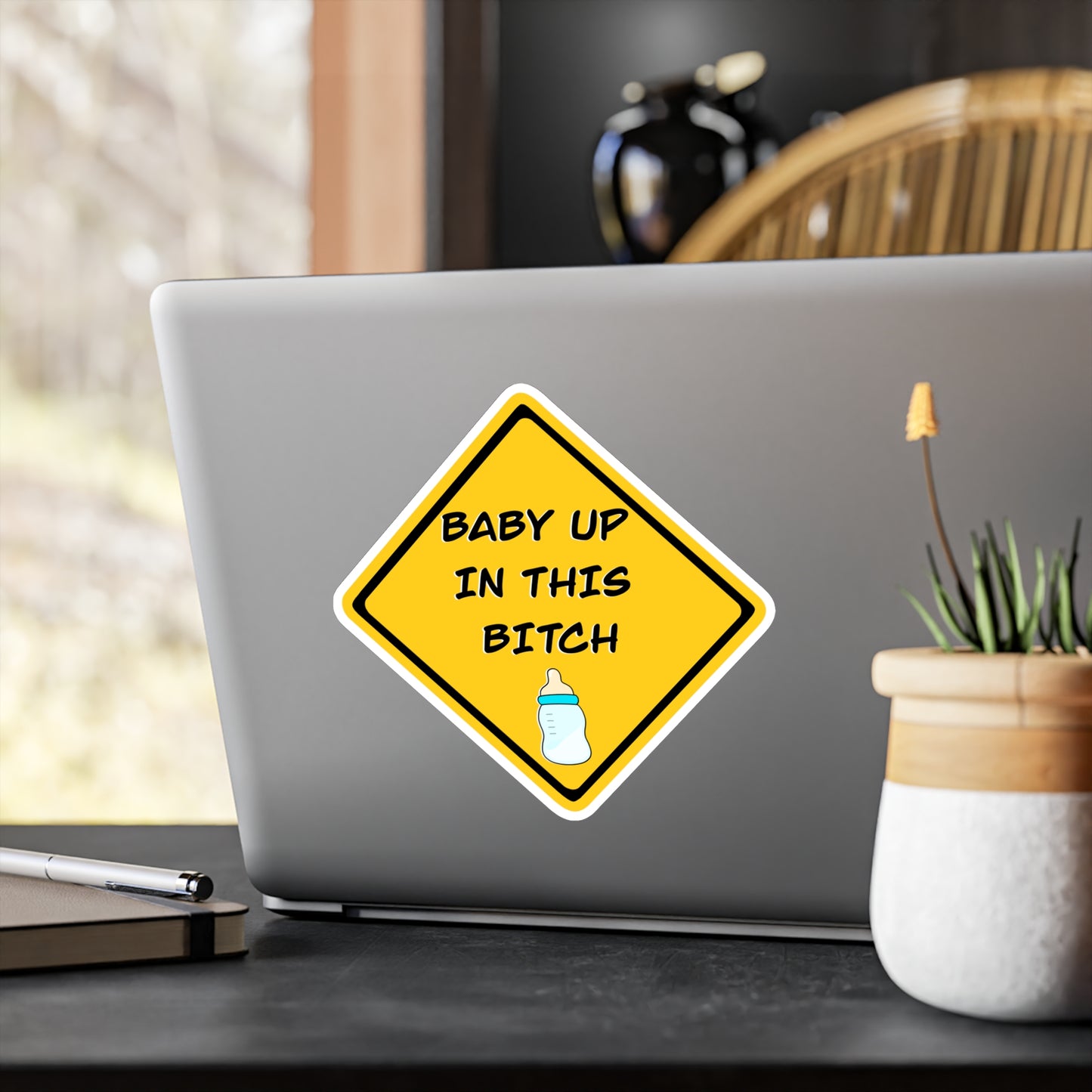 Funny Baby Warning Sticker, Vinyl Decal