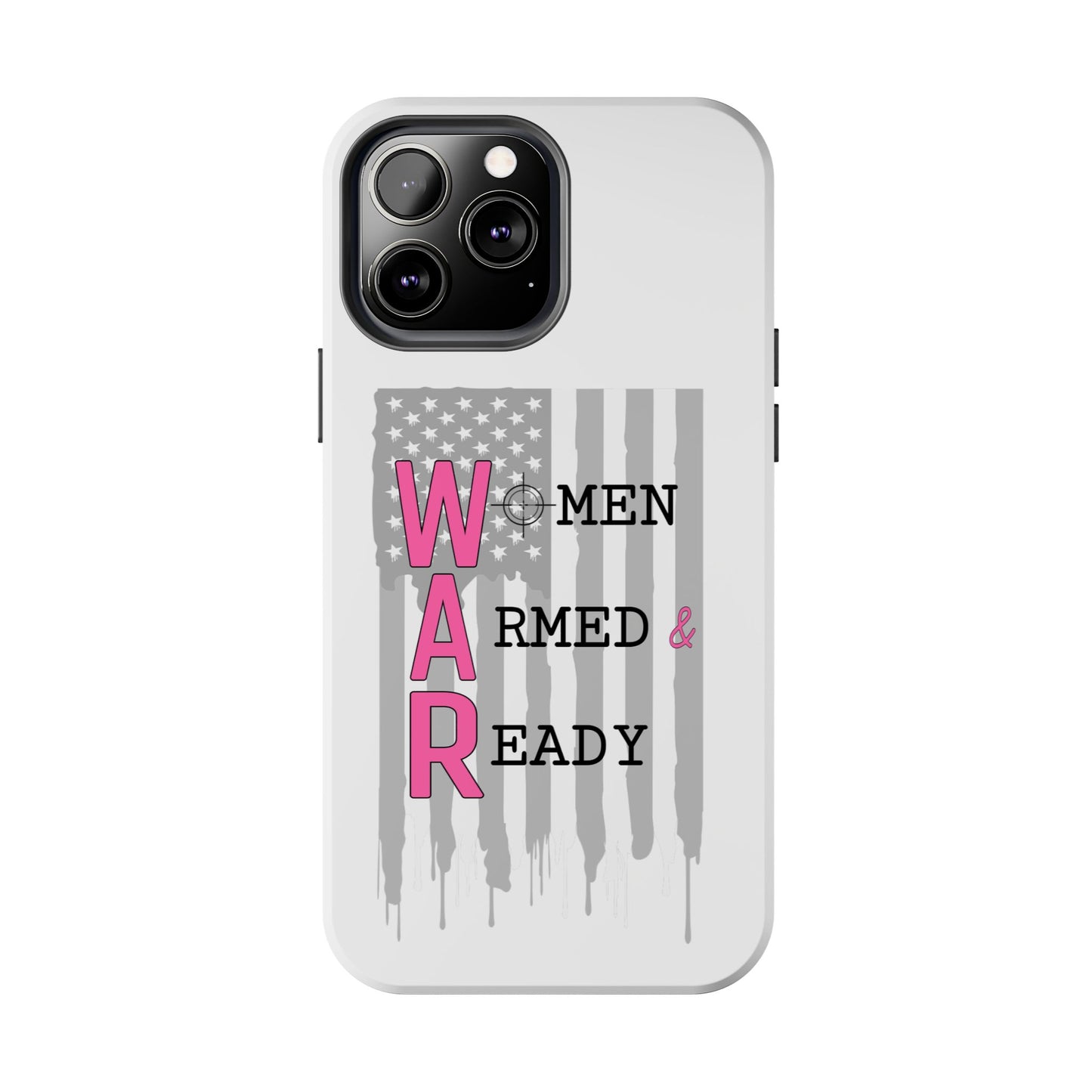 Women Armed & Ready Phone Case - Vertical Flag