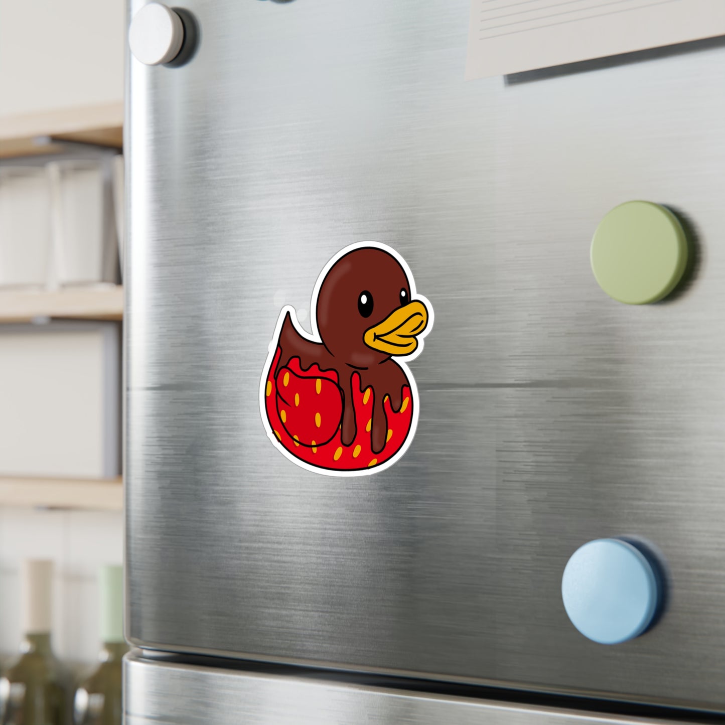 Chocolate Covered Strawberry Duck Kiss-Cut Vinyl Decal