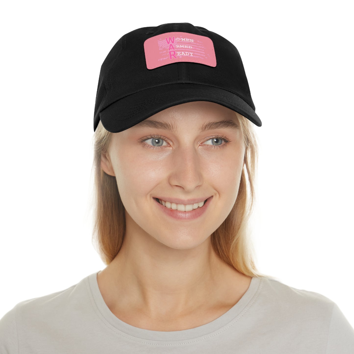 Women Armed & Ready Pink Flag With Leather Patch