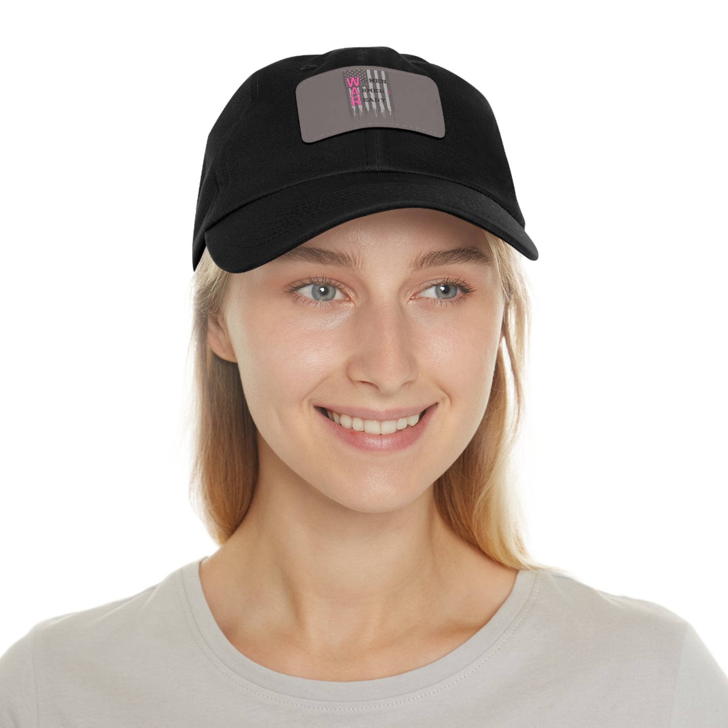 Women Armed & Ready Grey Flag with Leather Patch