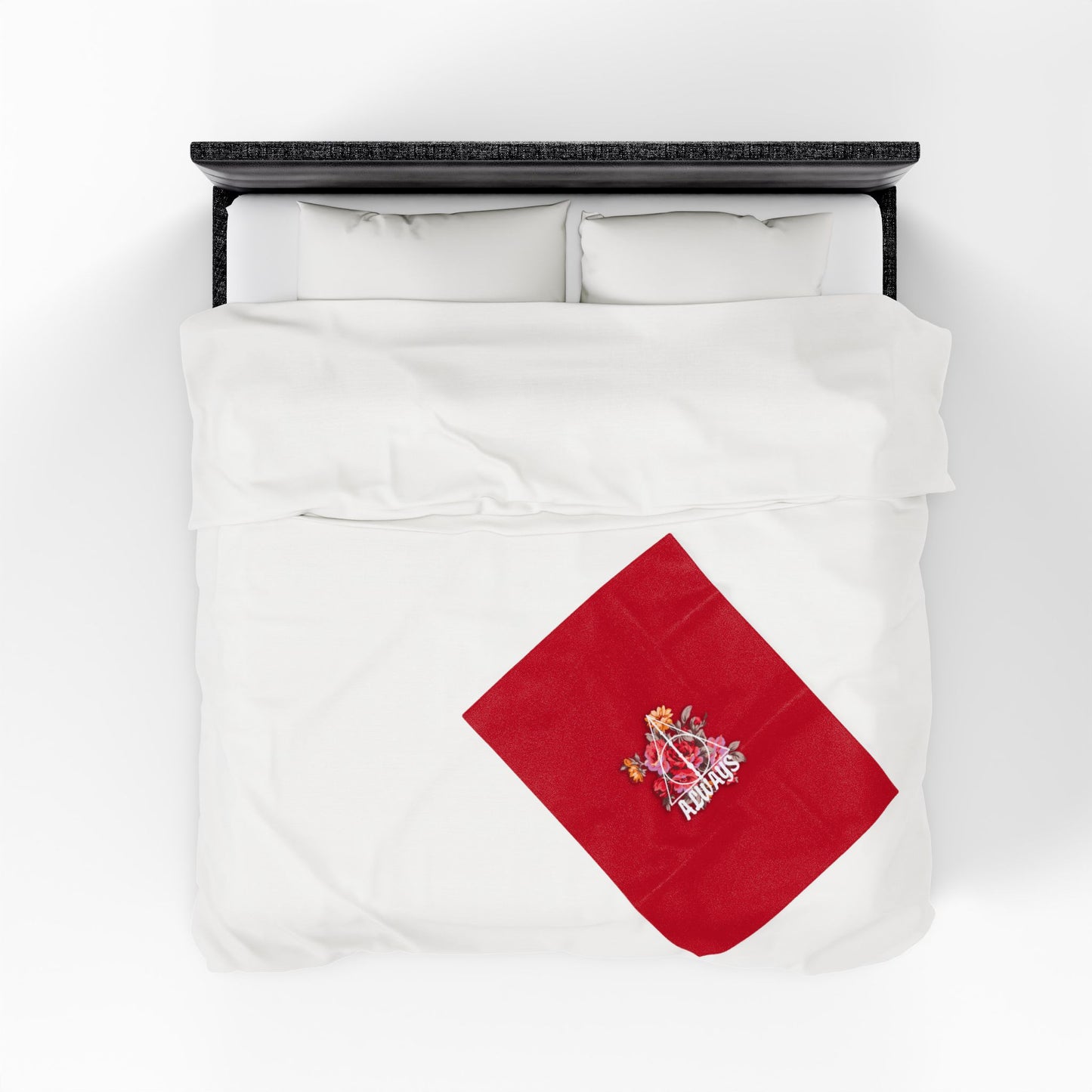 Gryffindor Floral 'Always' Design - Cozy Velveteen Plush Blanket