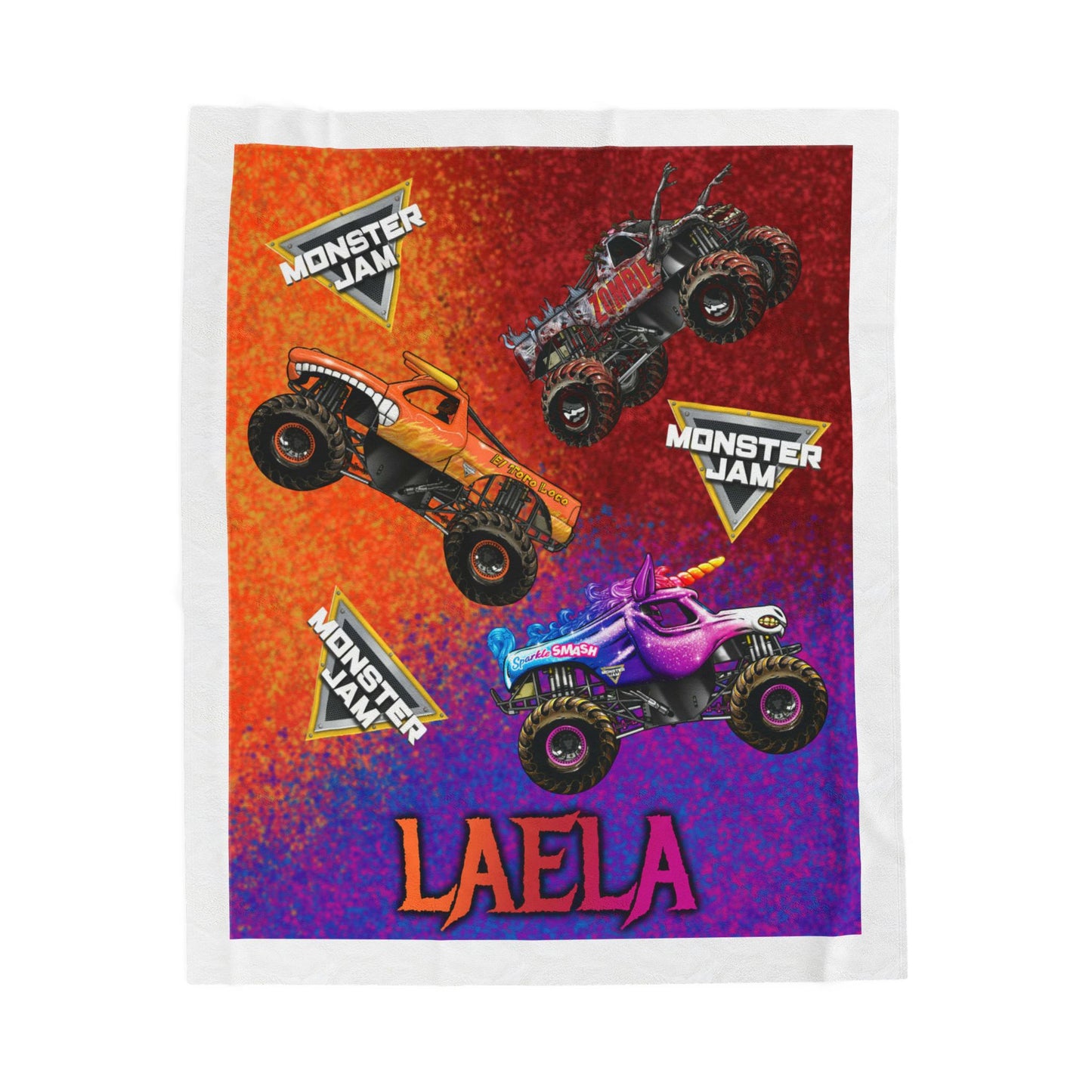 Monster Jam Velveteen Plush Blanket