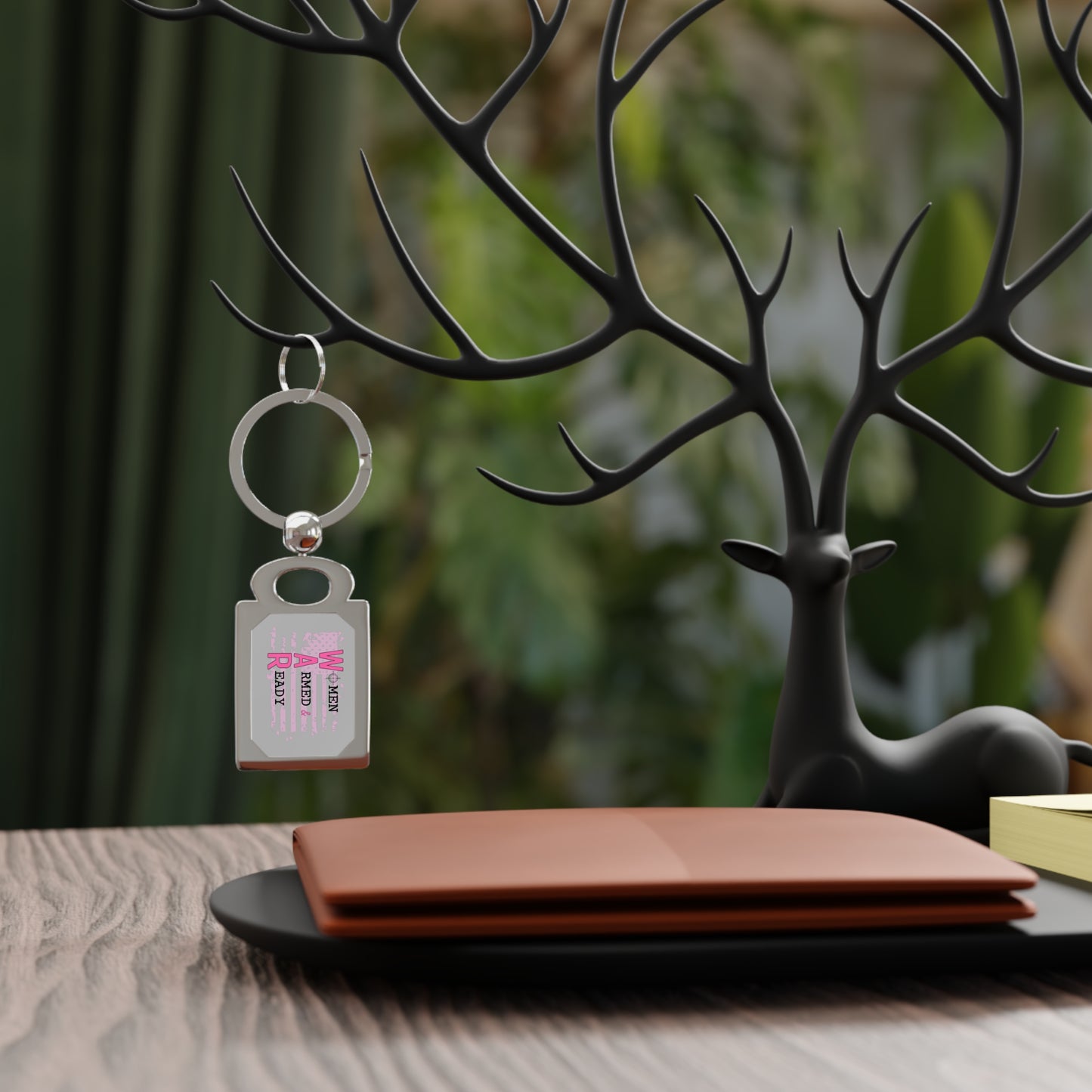 W.AR. Grey Dog Tag Style Keyring
