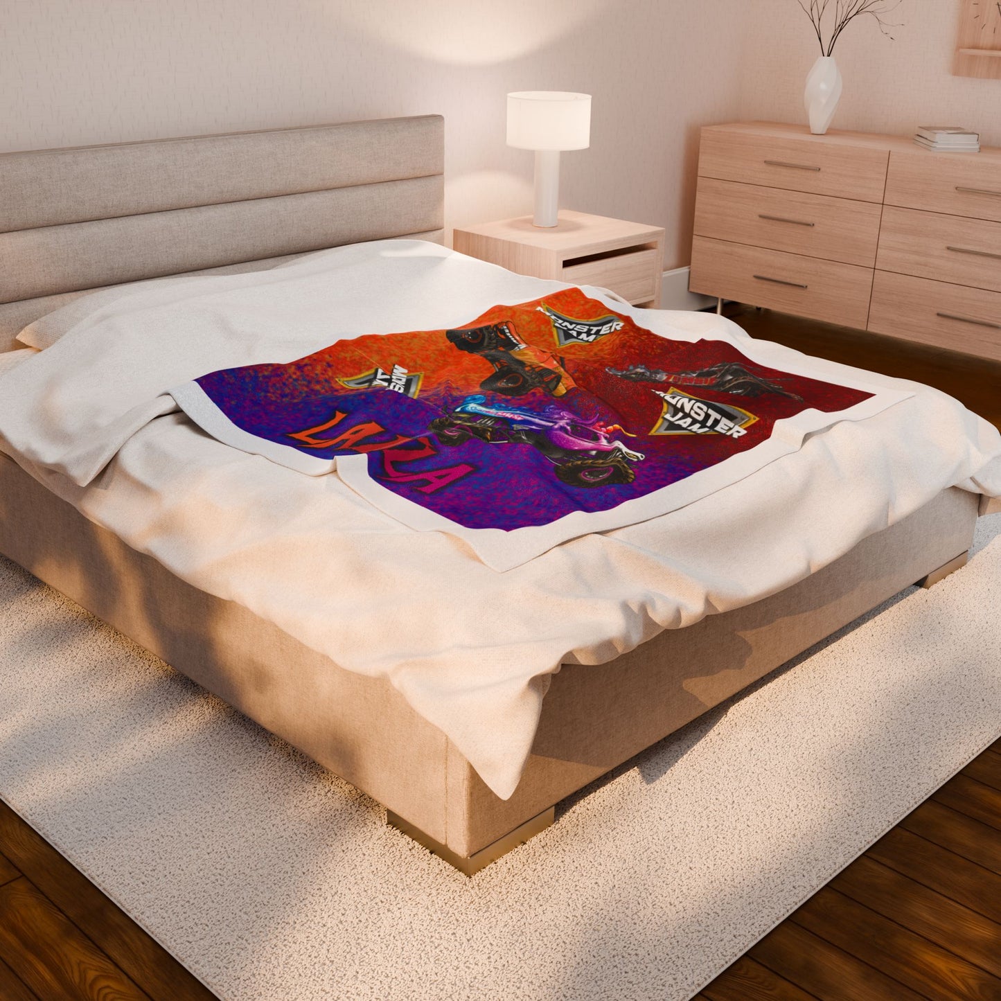 Monster Jam Velveteen Plush Blanket