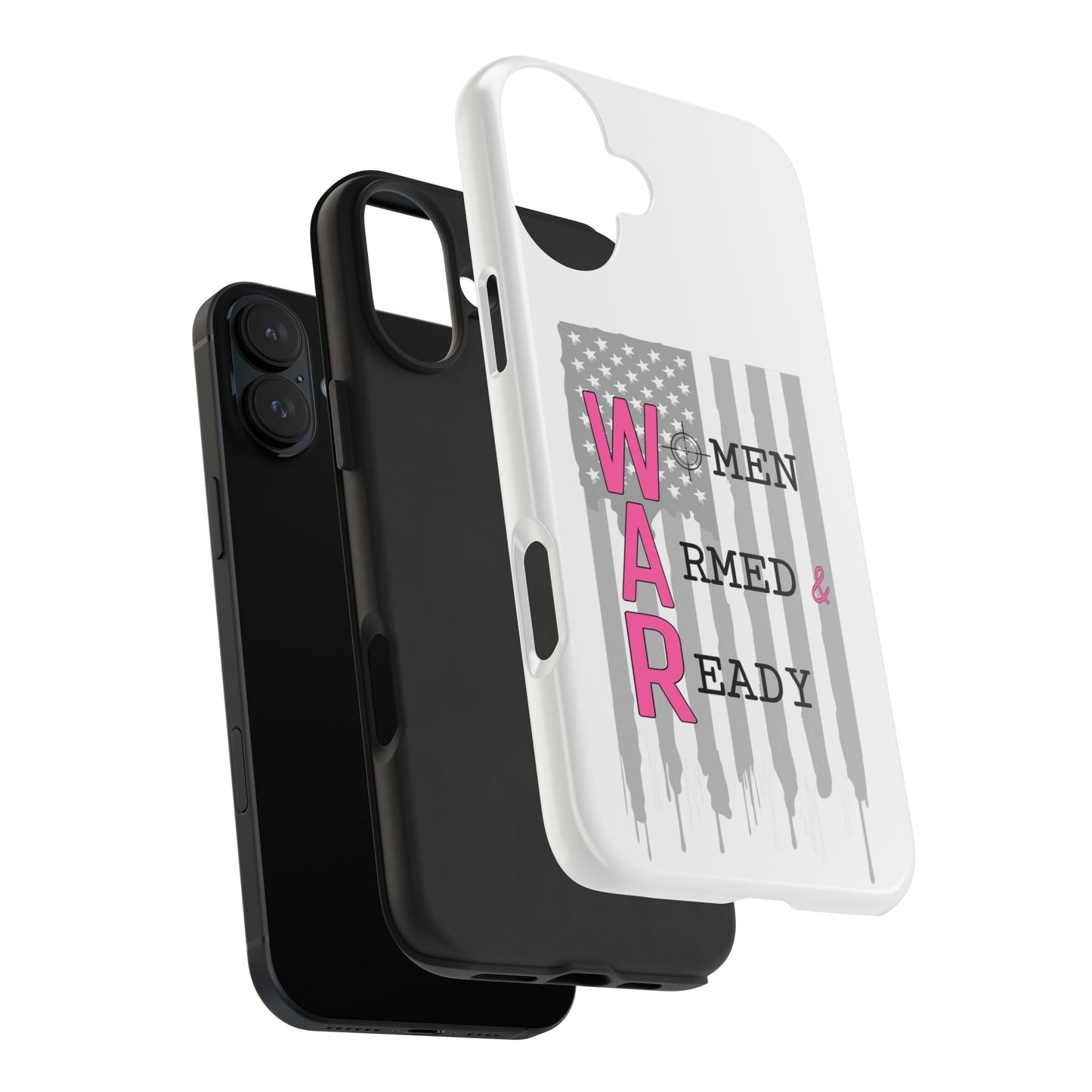 Women Armed & Ready Phone Case - Vertical Flag