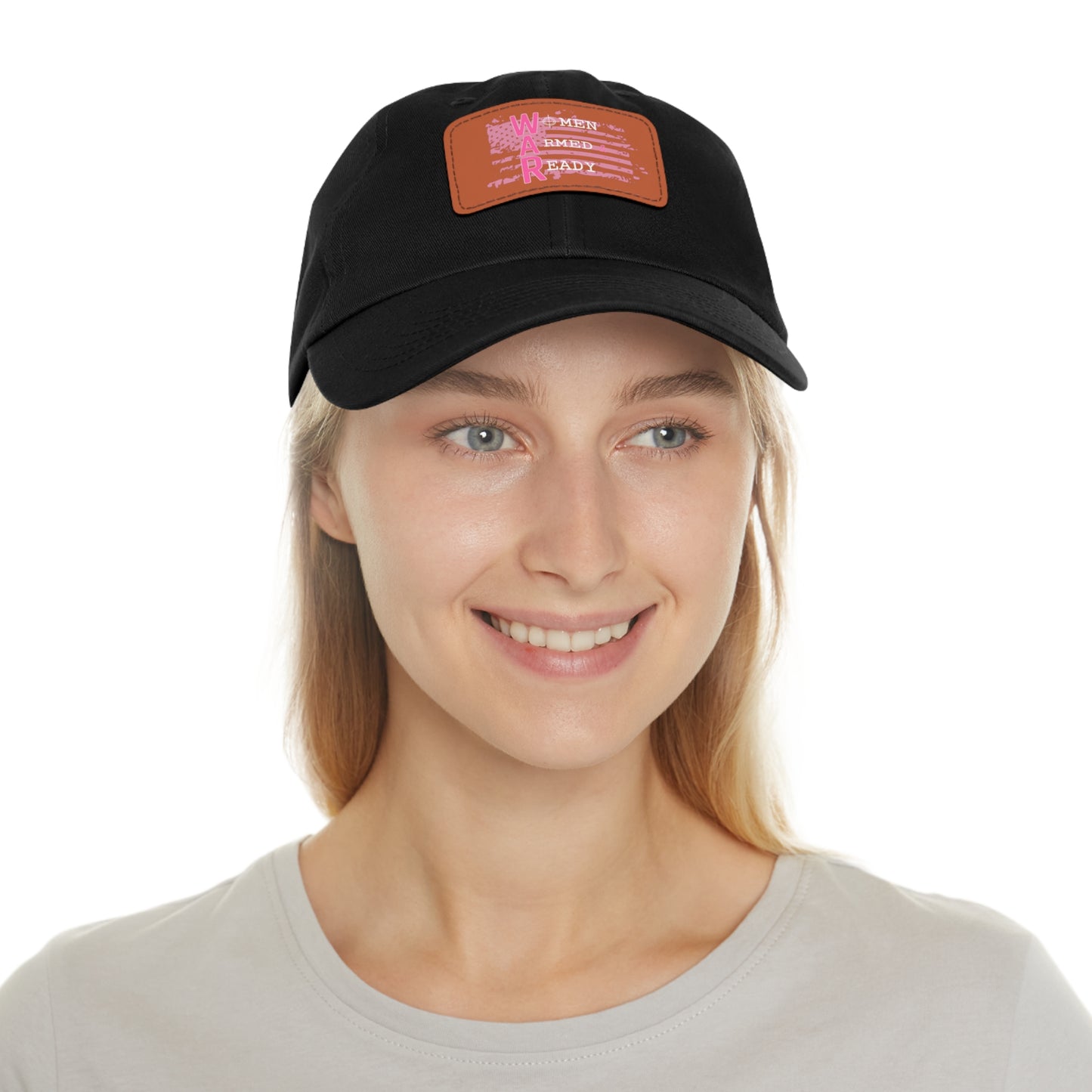 Women Armed & Ready Pink Flag With Leather Patch