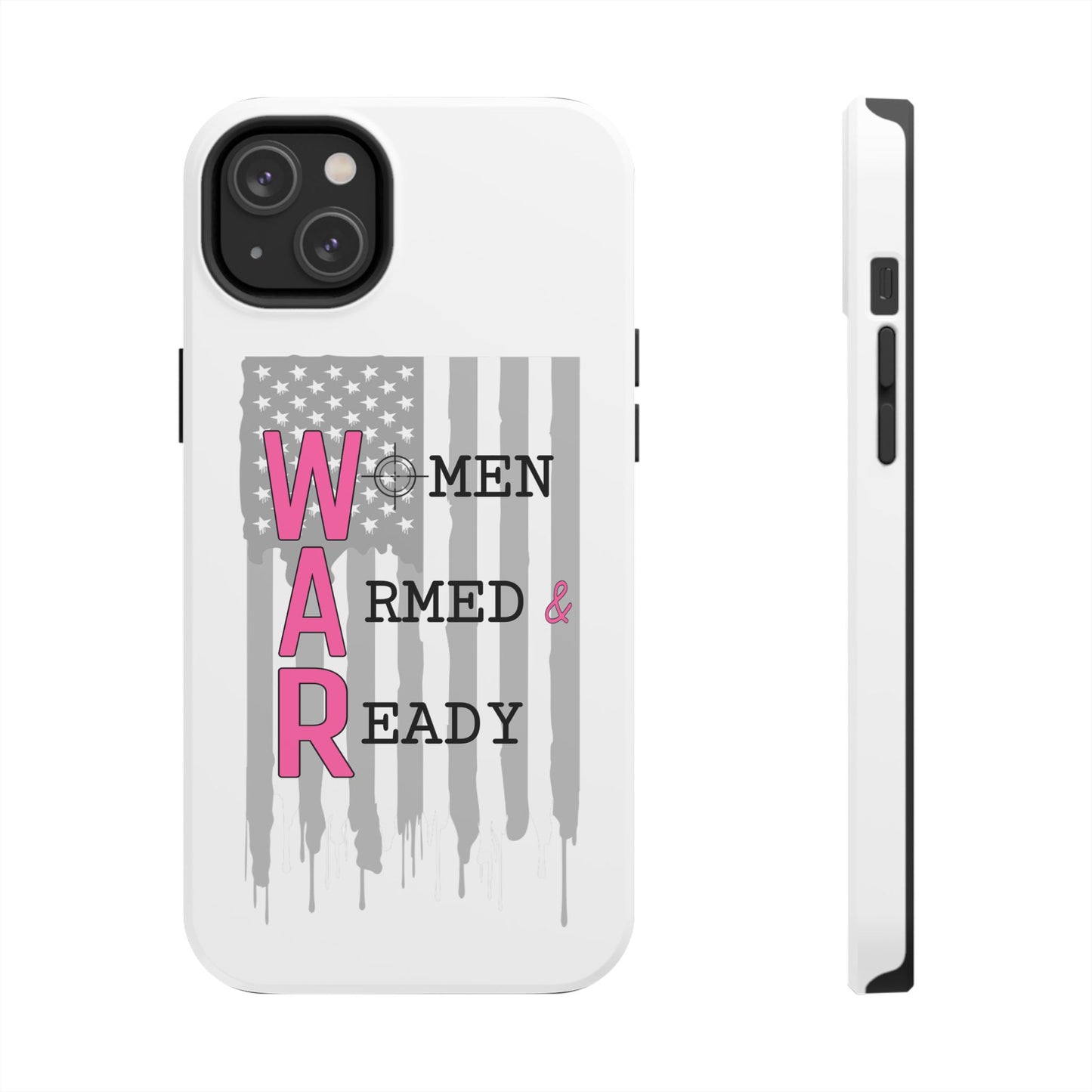 Women Armed & Ready Phone Case - Vertical Flag