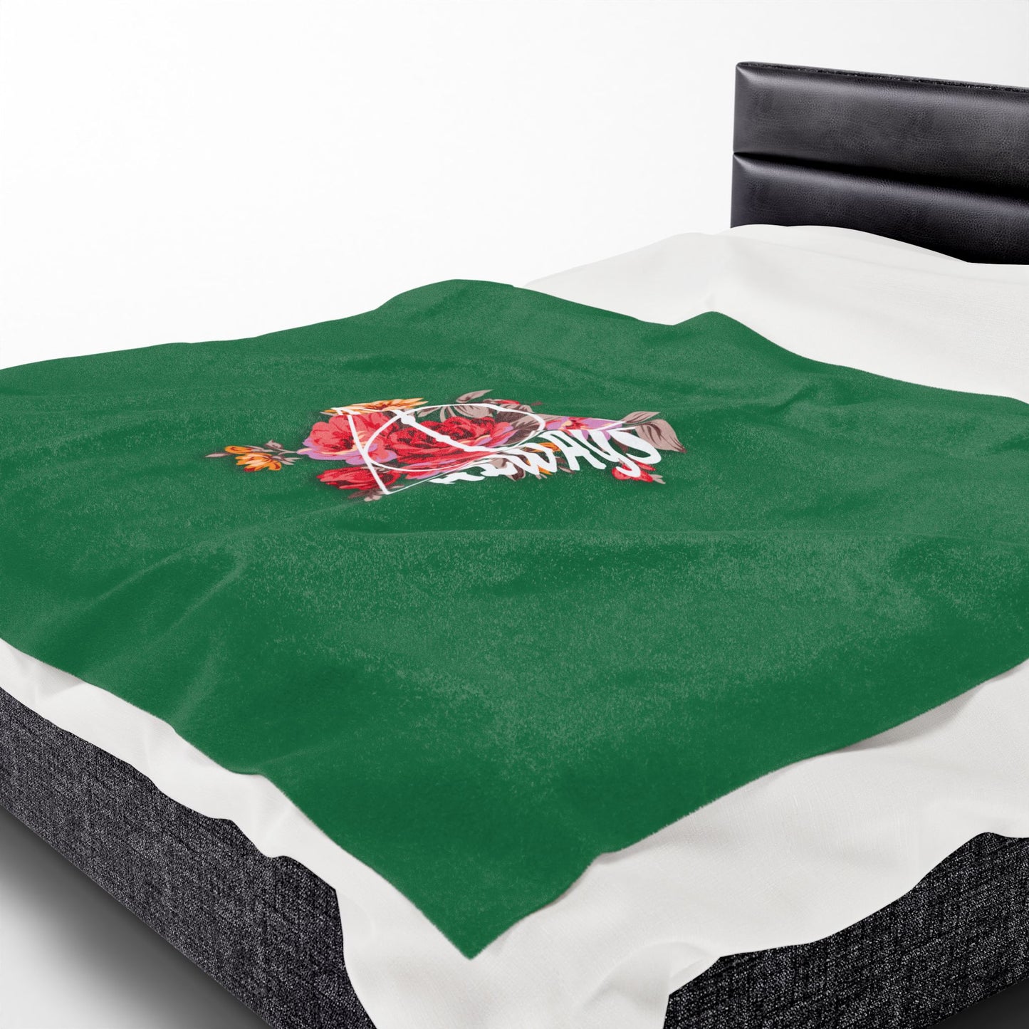 Slytherin 'Always' Floral Design Velveteen Plush Blanket