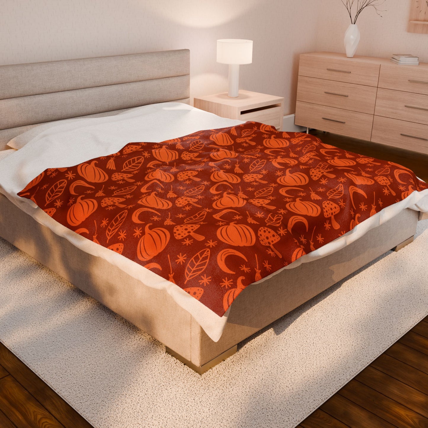 Pumpkin Pattern Fall Velveteen Plush Blanket