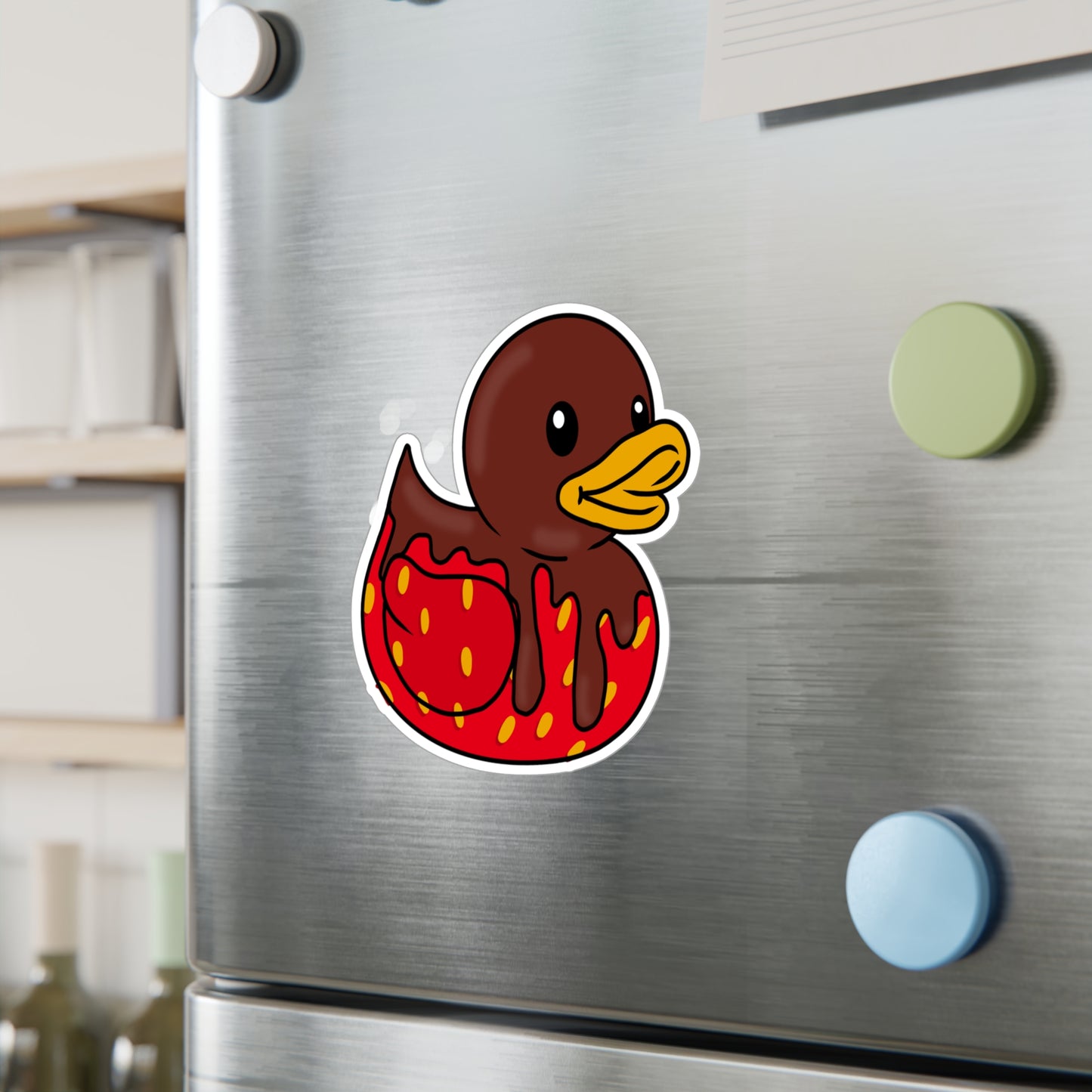 Chocolate Covered Strawberry Duck Kiss-Cut Vinyl Decal