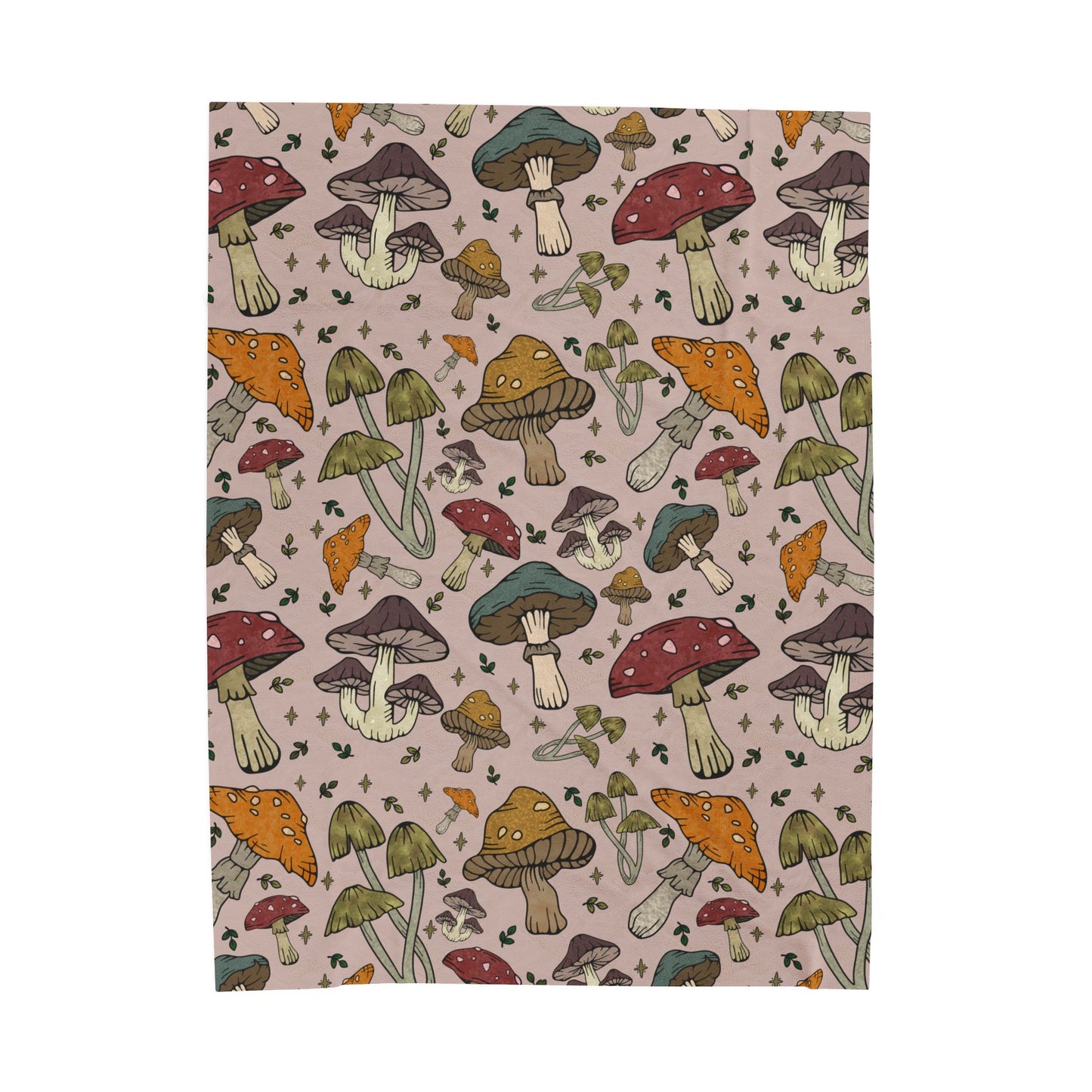 Mushroom Pattern Velveteen Plush Blanket