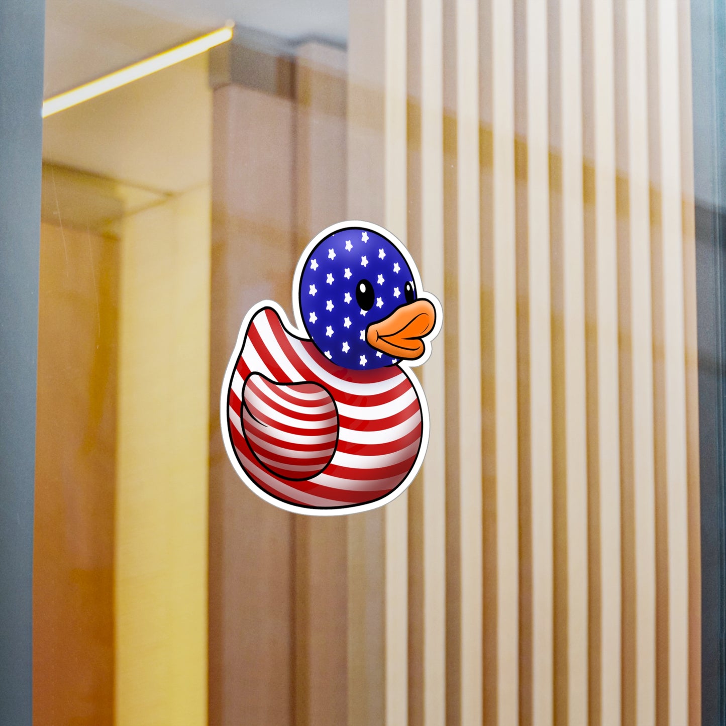 Patriotic Duck Kiss-Cut Vinyl Decal