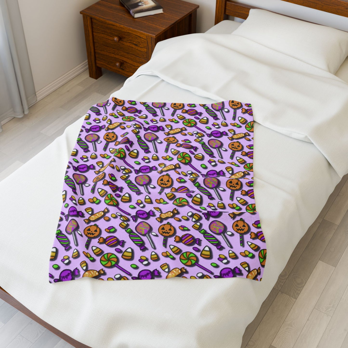 Halloween Candy Velveteen Plush Blanket