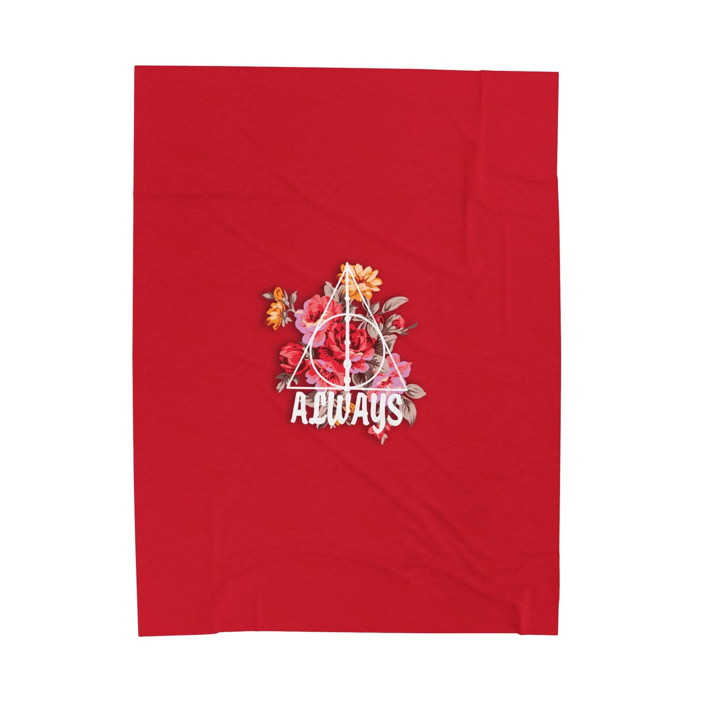 Gryffindor Floral 'Always' Design - Cozy Velveteen Plush Blanket