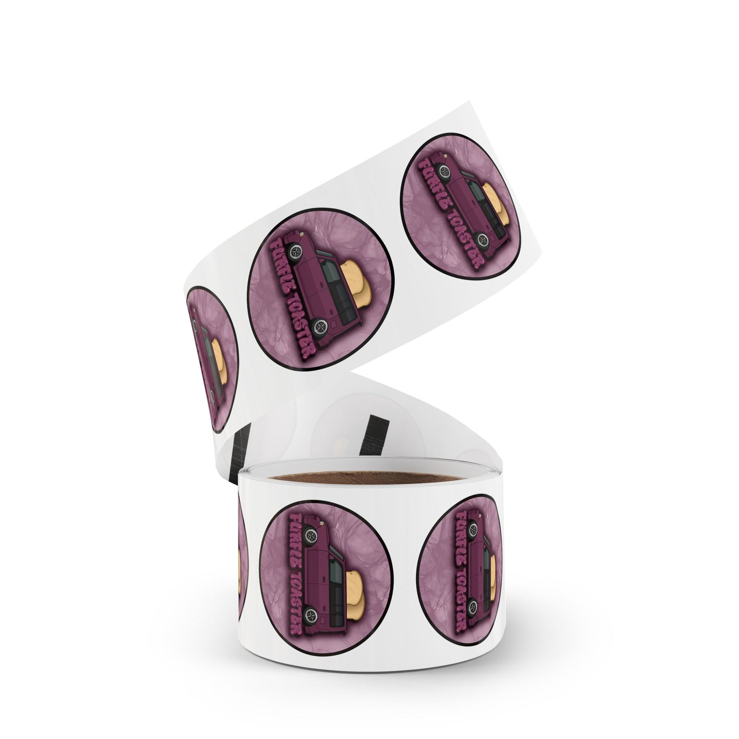 Purple Toaster Sticker Roll