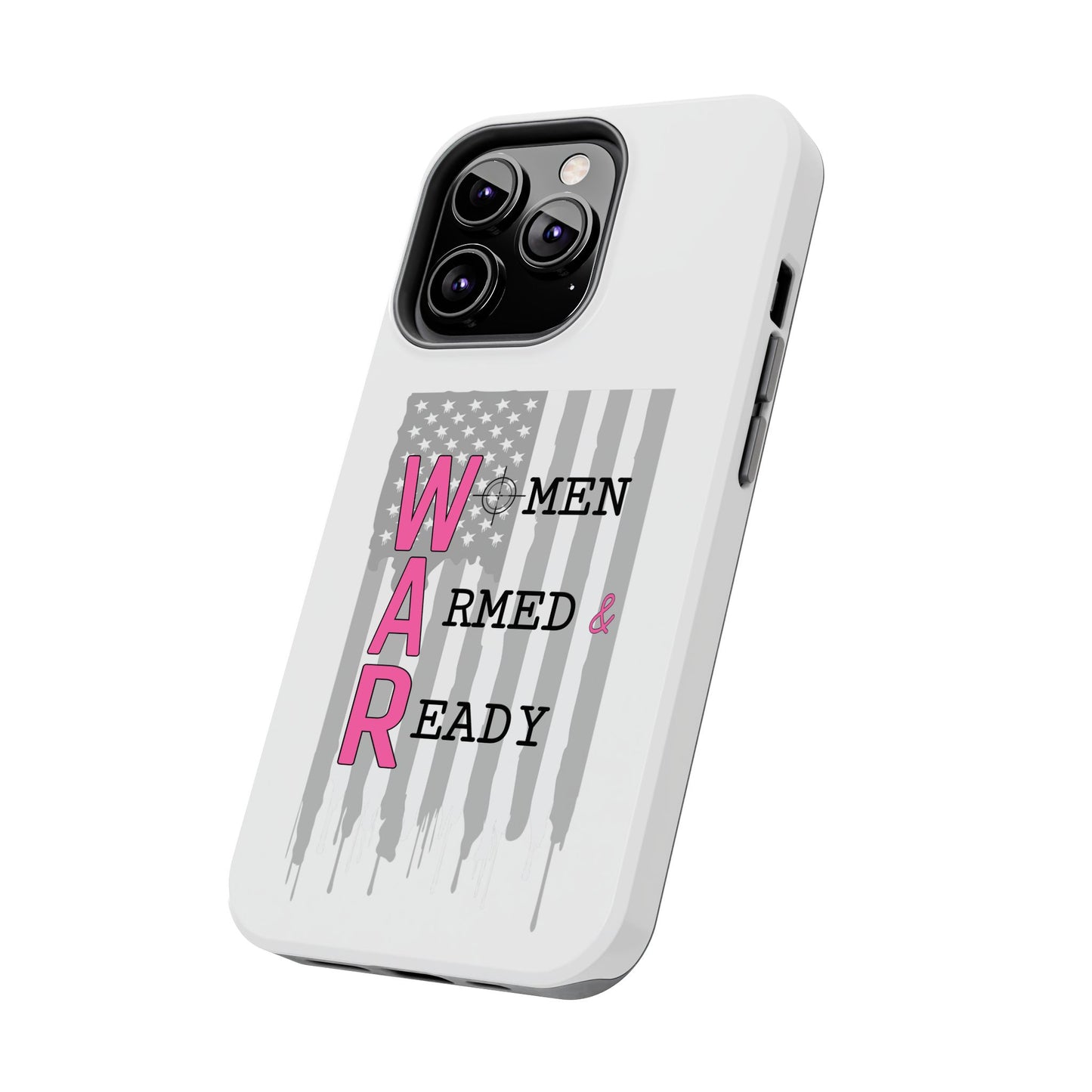 Women Armed & Ready Phone Case - Vertical Flag