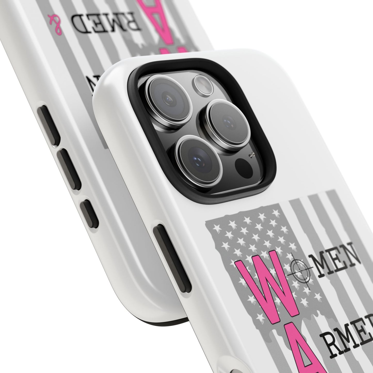 Women Armed & Ready Phone Case - Vertical Flag