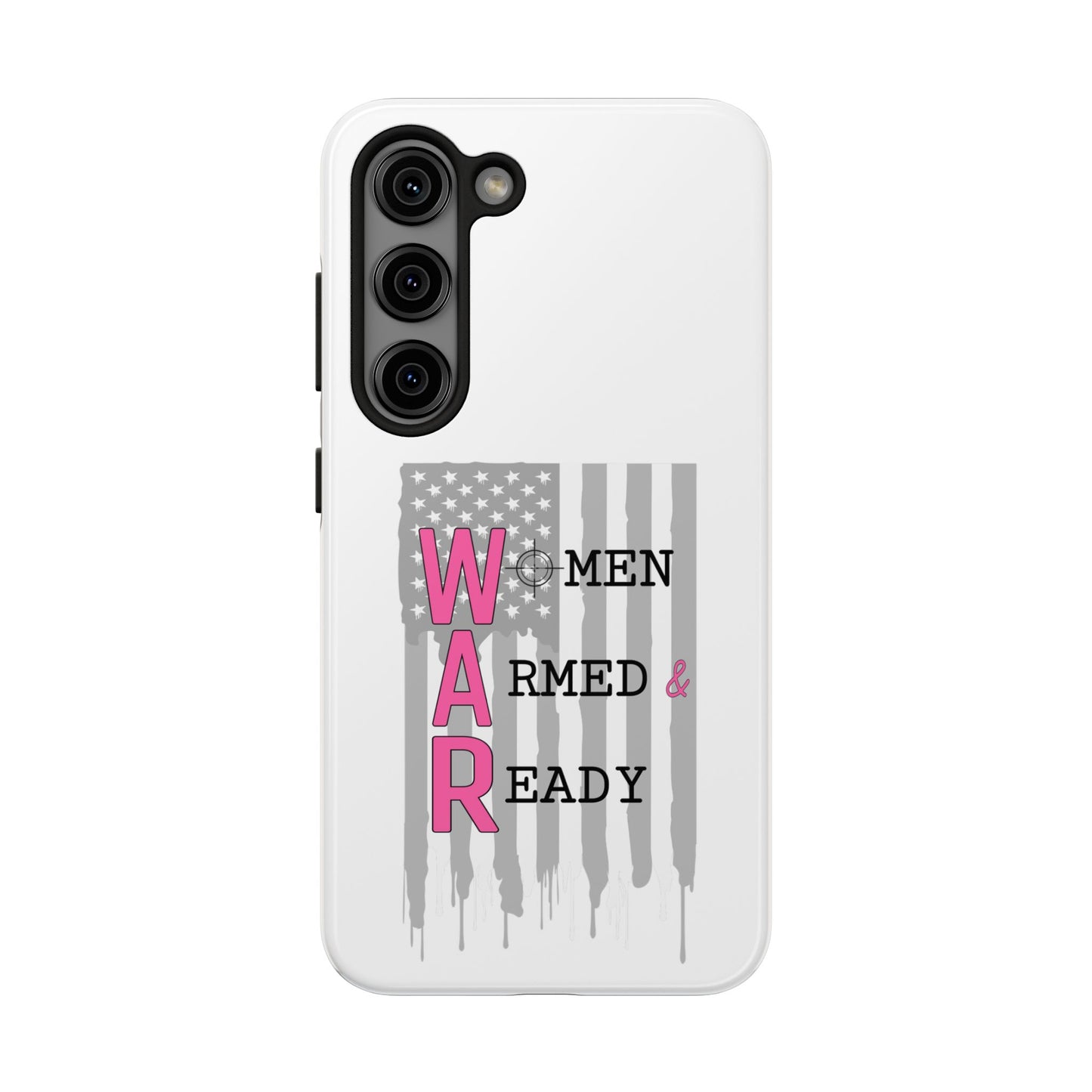 Women Armed & Ready Phone Case - Vertical Flag