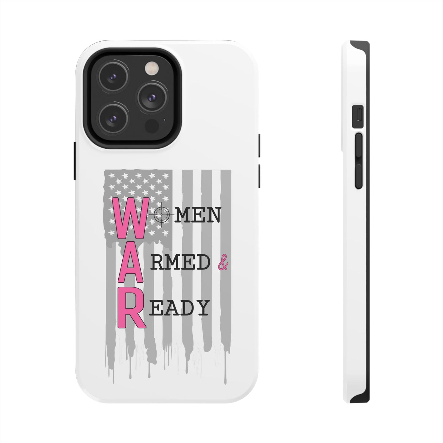 Women Armed & Ready Phone Case - Vertical Flag