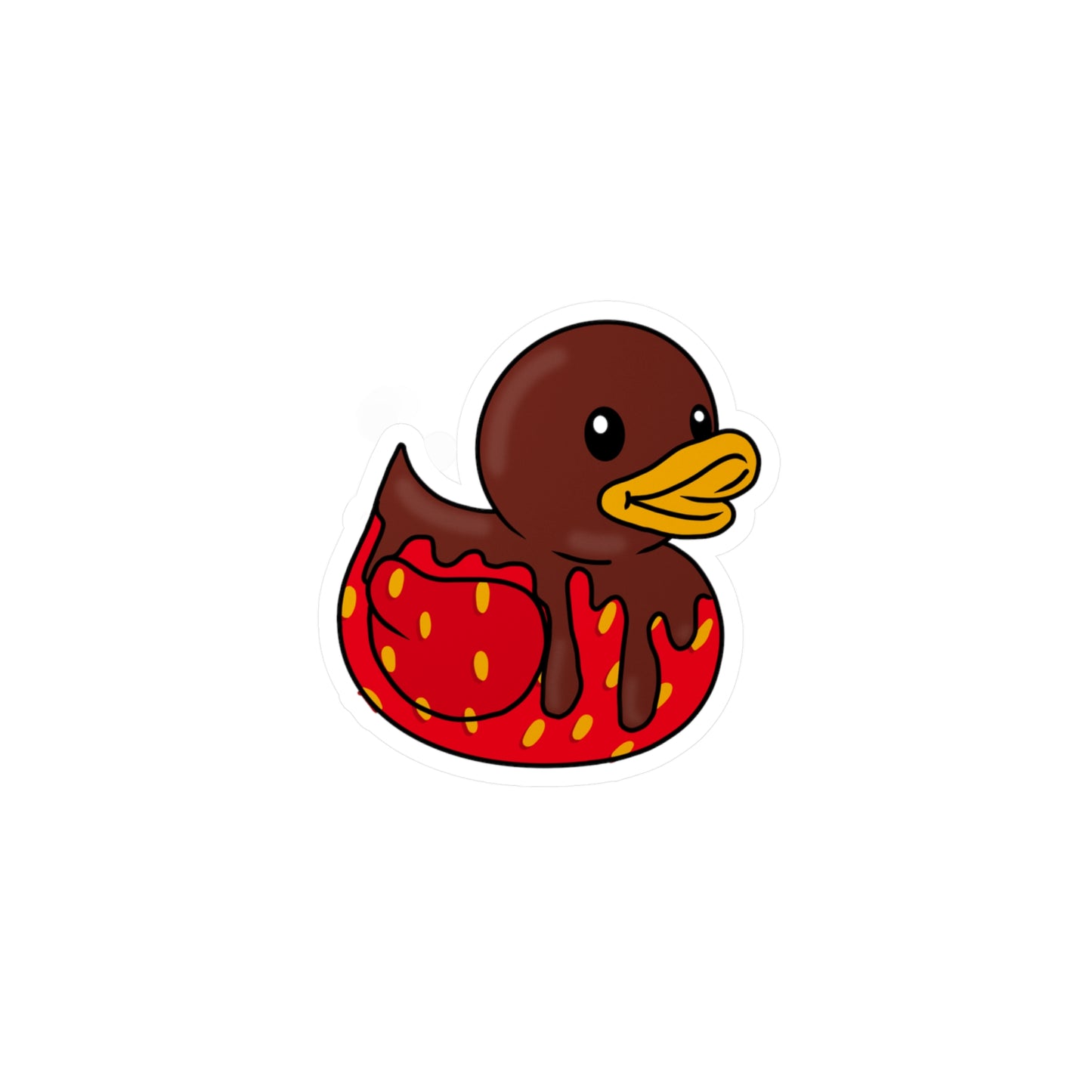 Chocolate Covered Strawberry Duck Kiss-Cut Vinyl Decal