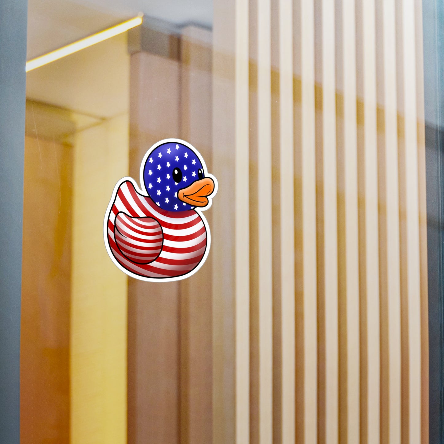 Patriotic Duck Kiss-Cut Vinyl Decal