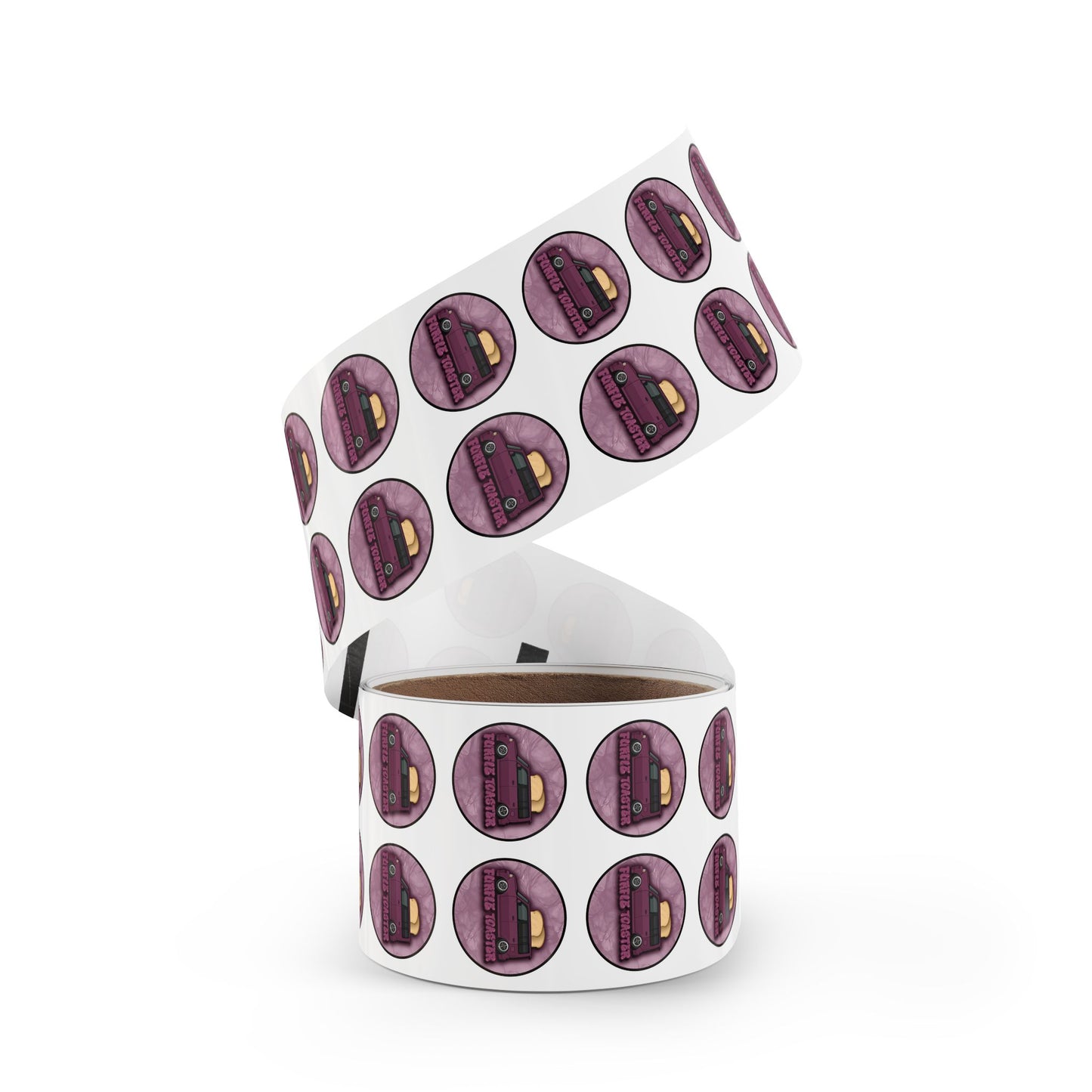 Purple Toaster Sticker Roll