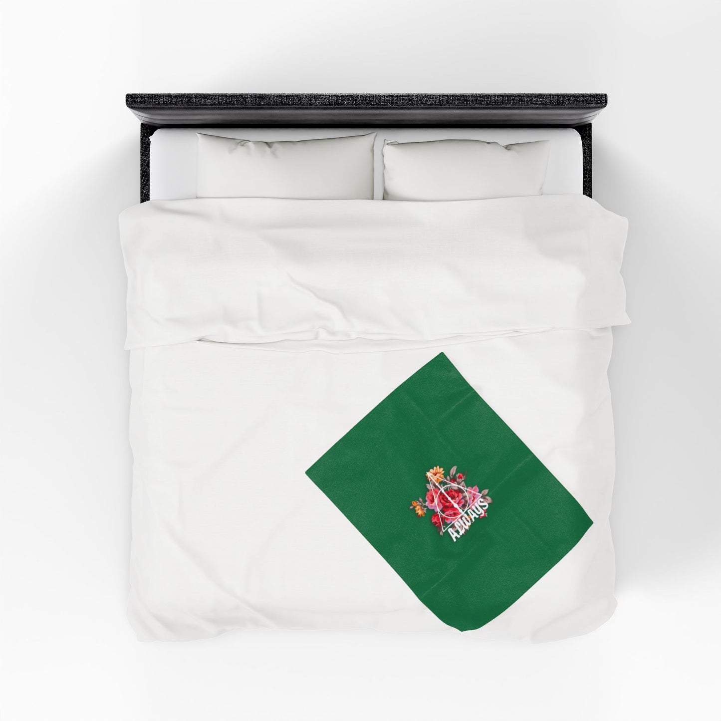 Slytherin 'Always' Floral Design Velveteen Plush Blanket