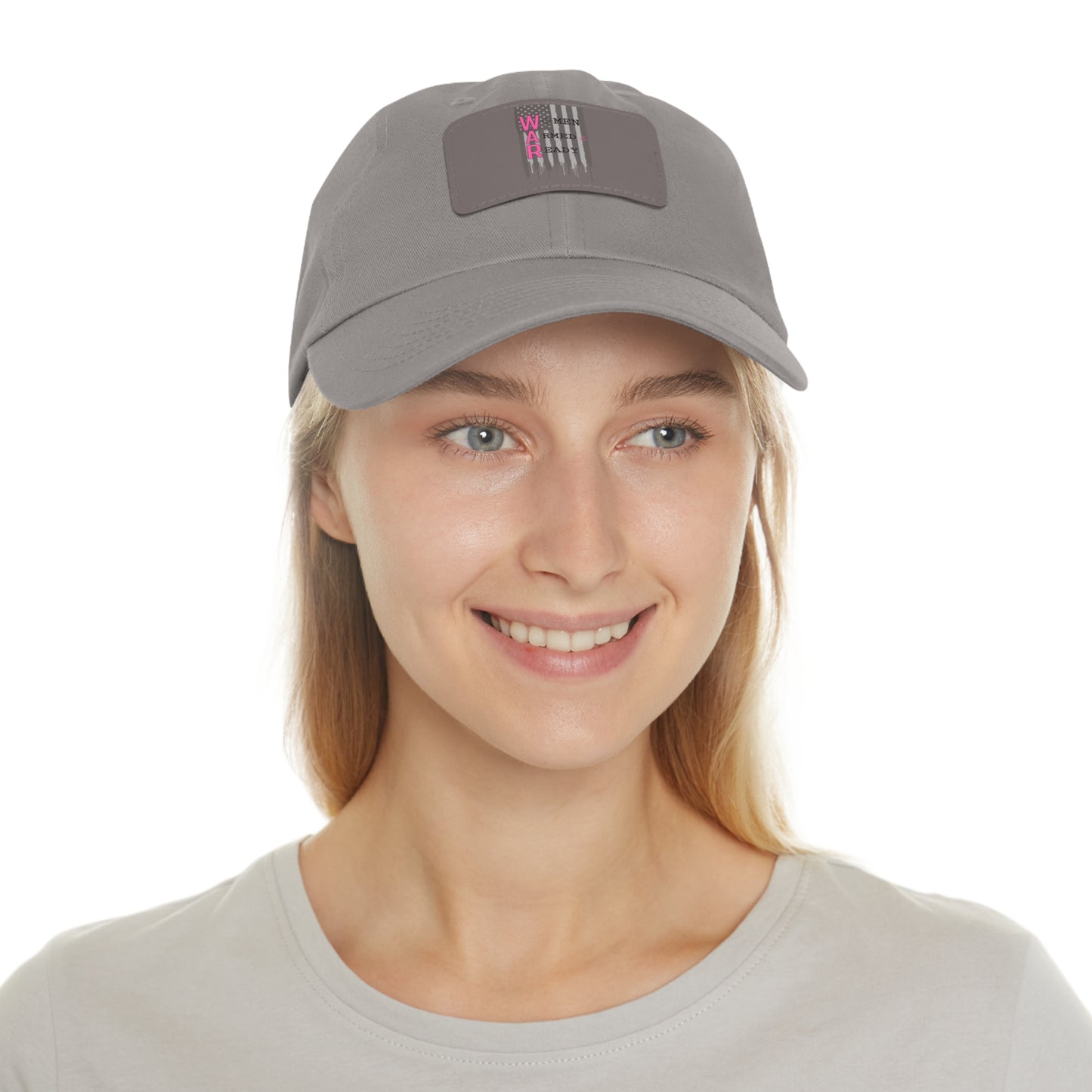 Women Armed & Ready Grey Flag with Leather Patch