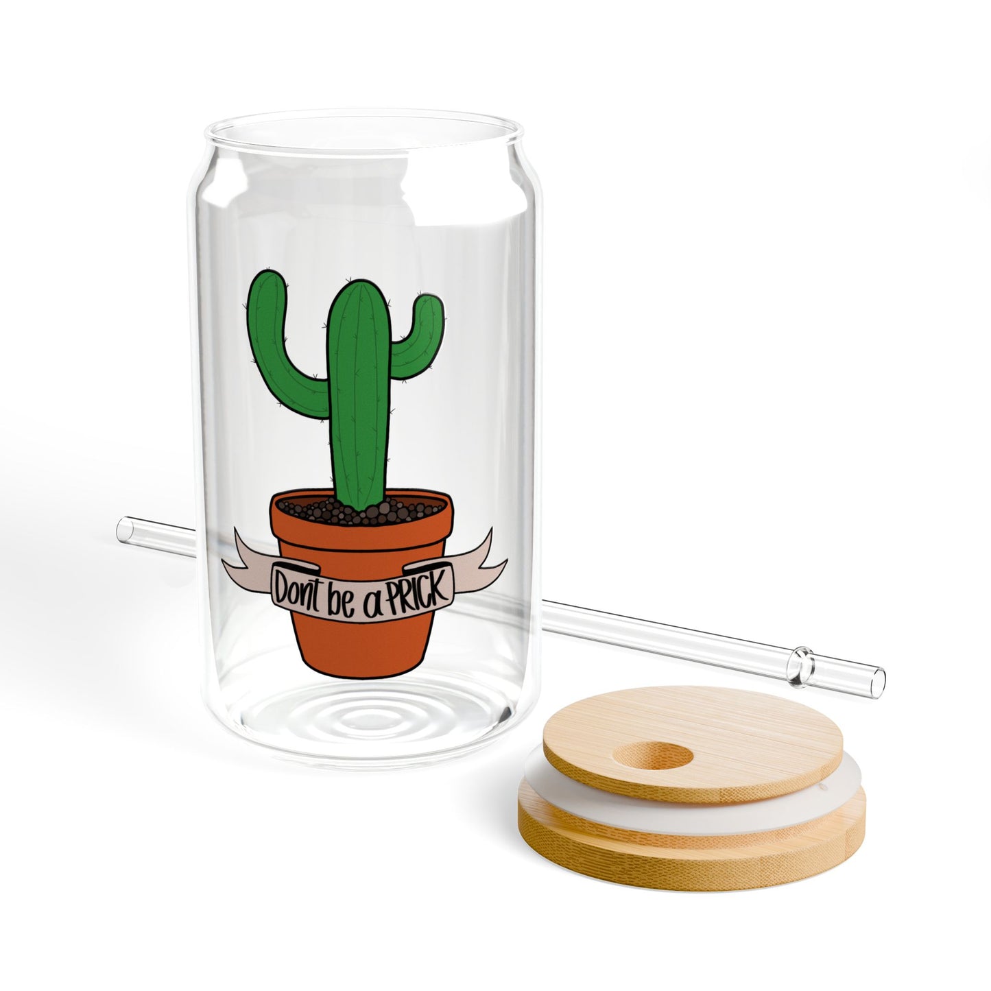 Cactus Sipper Glass | 16oz Drinking Jar
