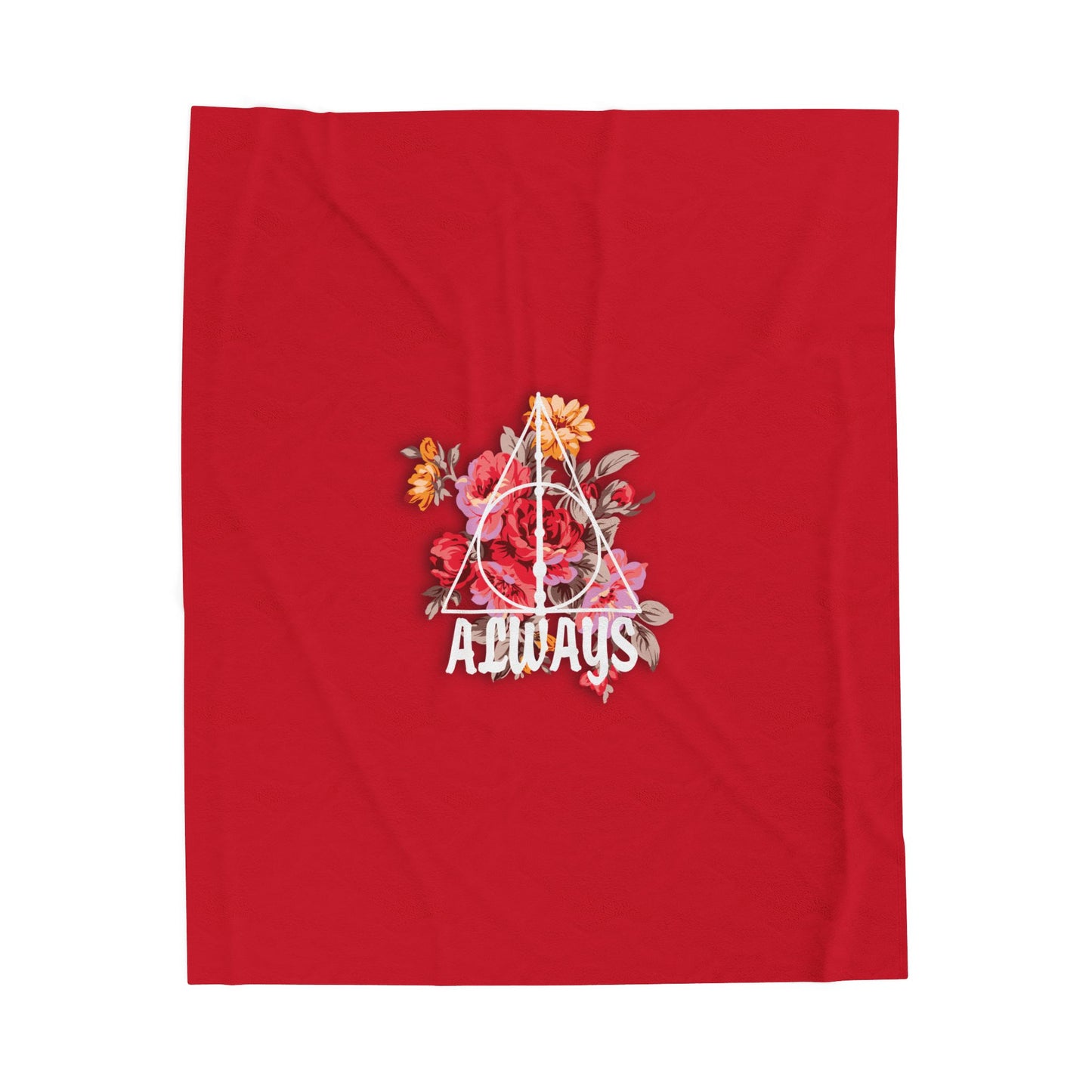 Gryffindor Floral 'Always' Design - Cozy Velveteen Plush Blanket