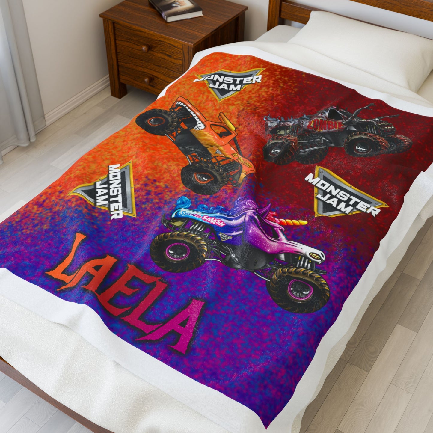 Monster Jam Velveteen Plush Blanket