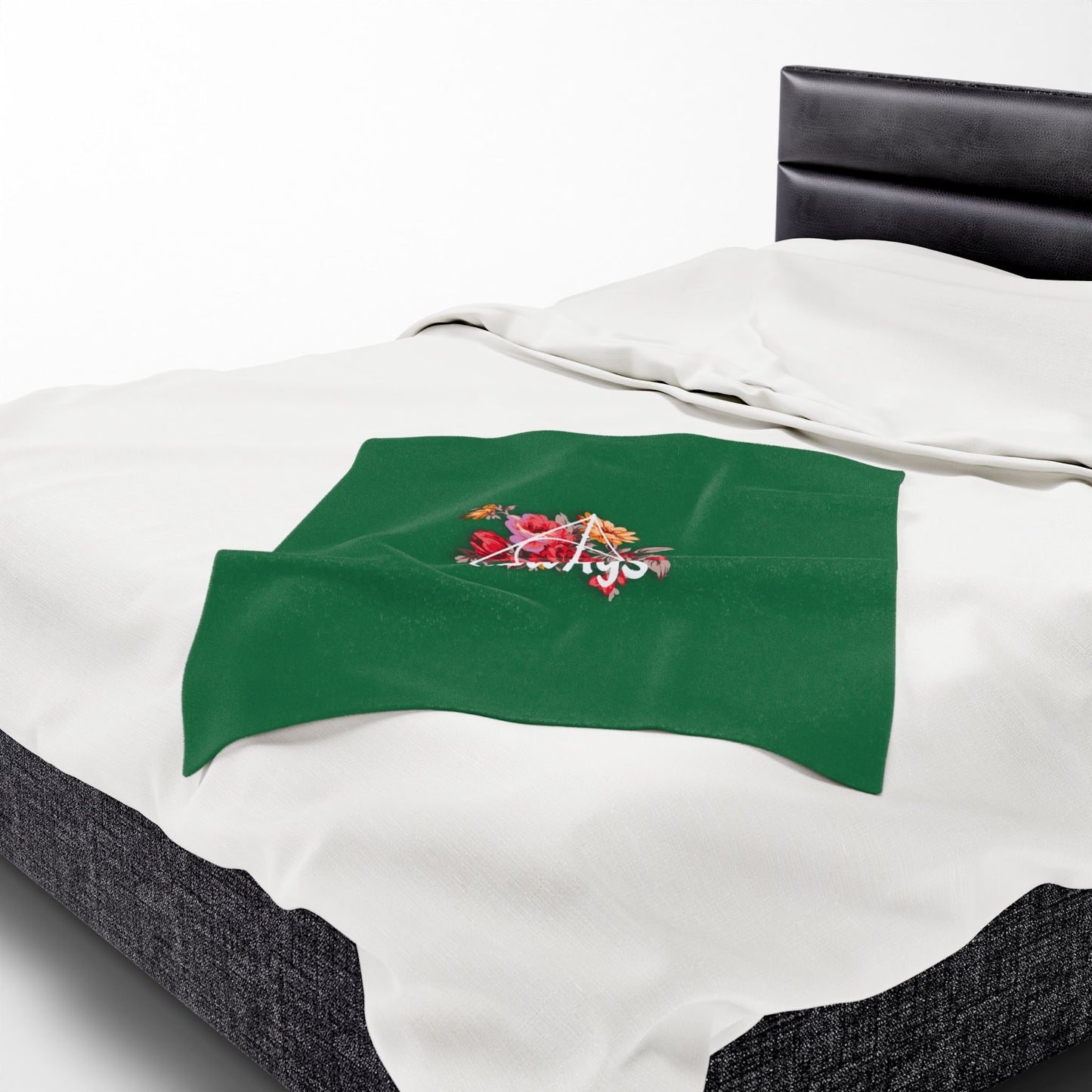 Slytherin 'Always' Floral Design Velveteen Plush Blanket