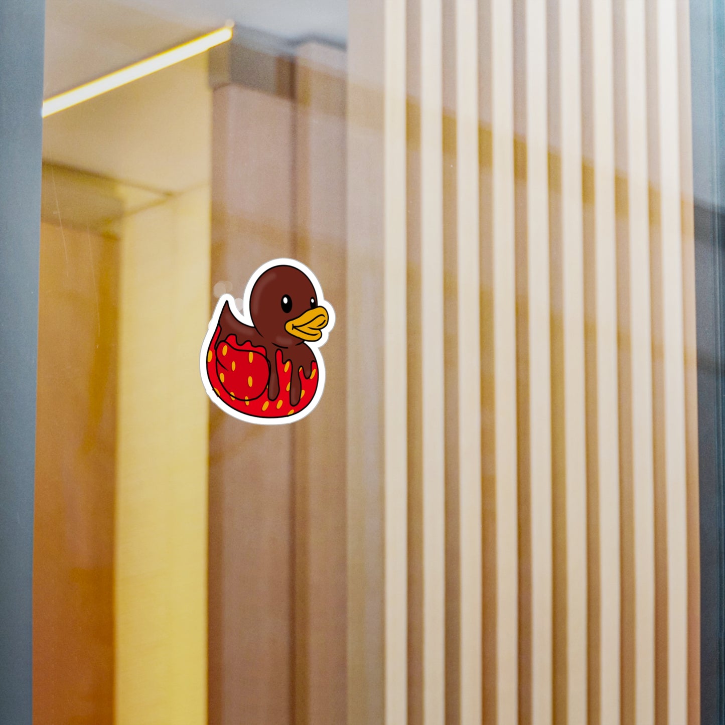 Chocolate Covered Strawberry Duck Kiss-Cut Vinyl Decal