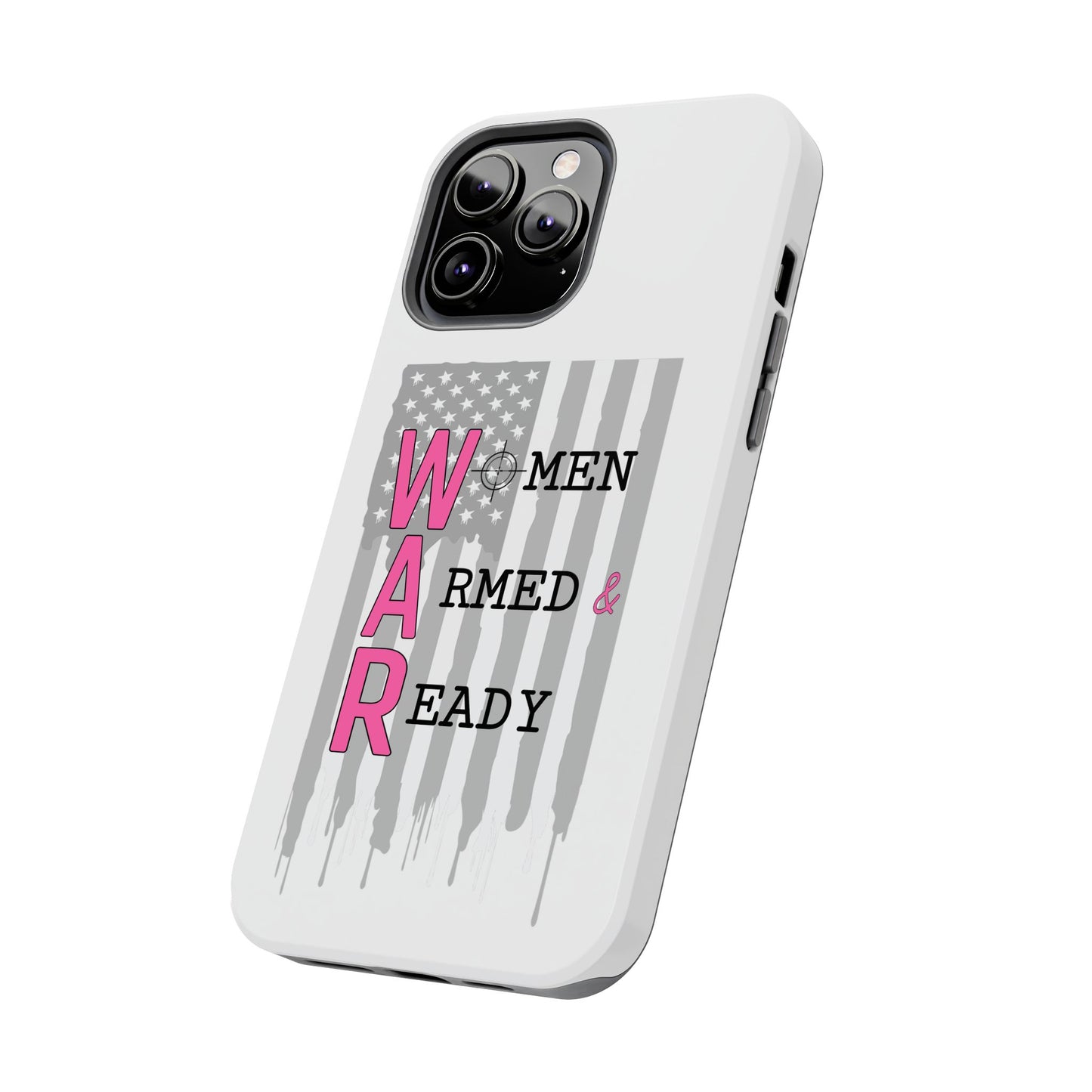 Women Armed & Ready Phone Case - Vertical Flag