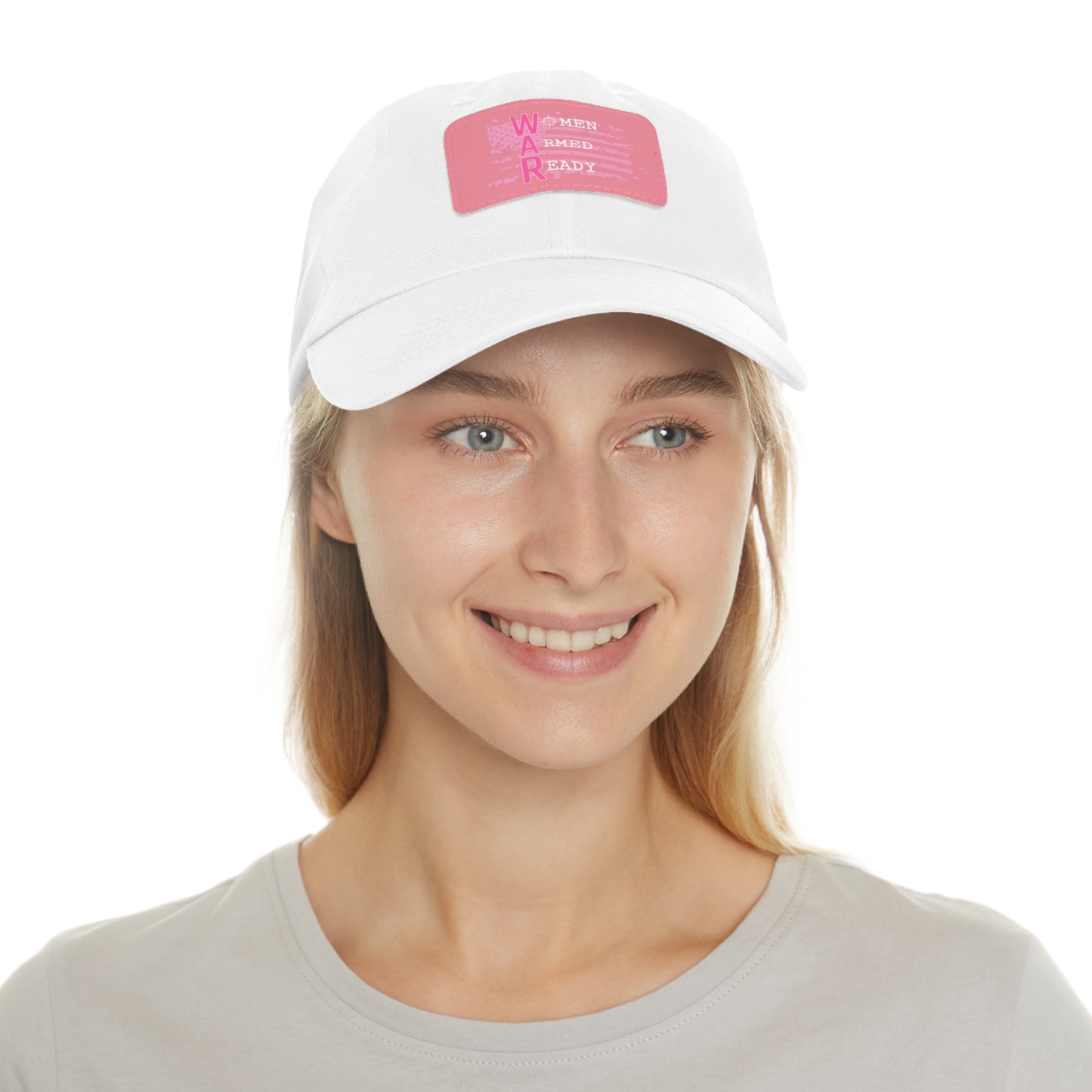 Women Armed & Ready Pink Flag With Leather Patch