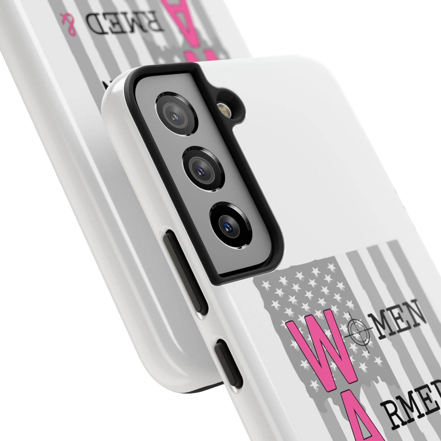 Women Armed & Ready Phone Case - Vertical Flag